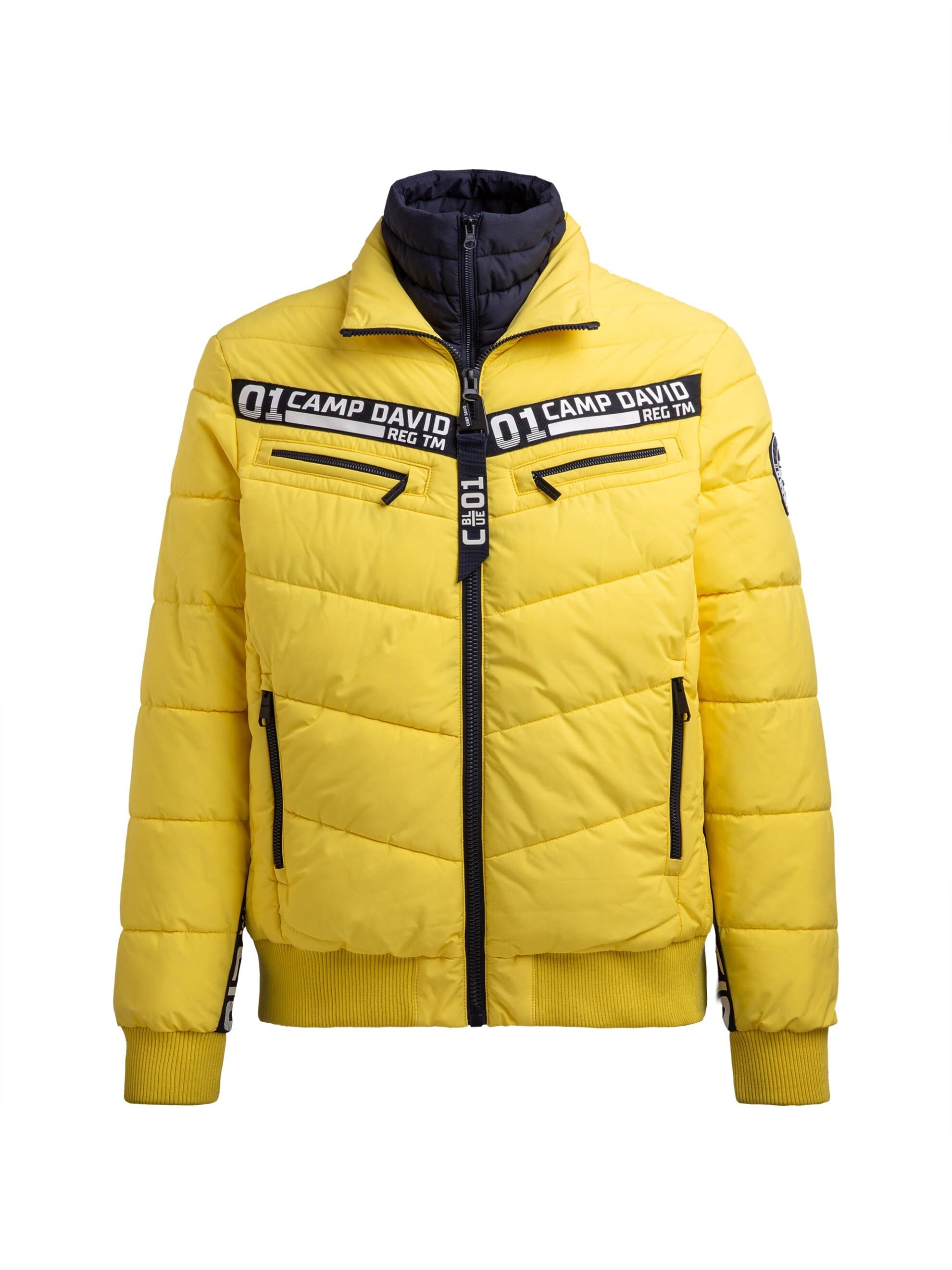 CAMP DAVID Winterjacke ohne Kapuze mit Reißverschluss an den Einschubtaschen