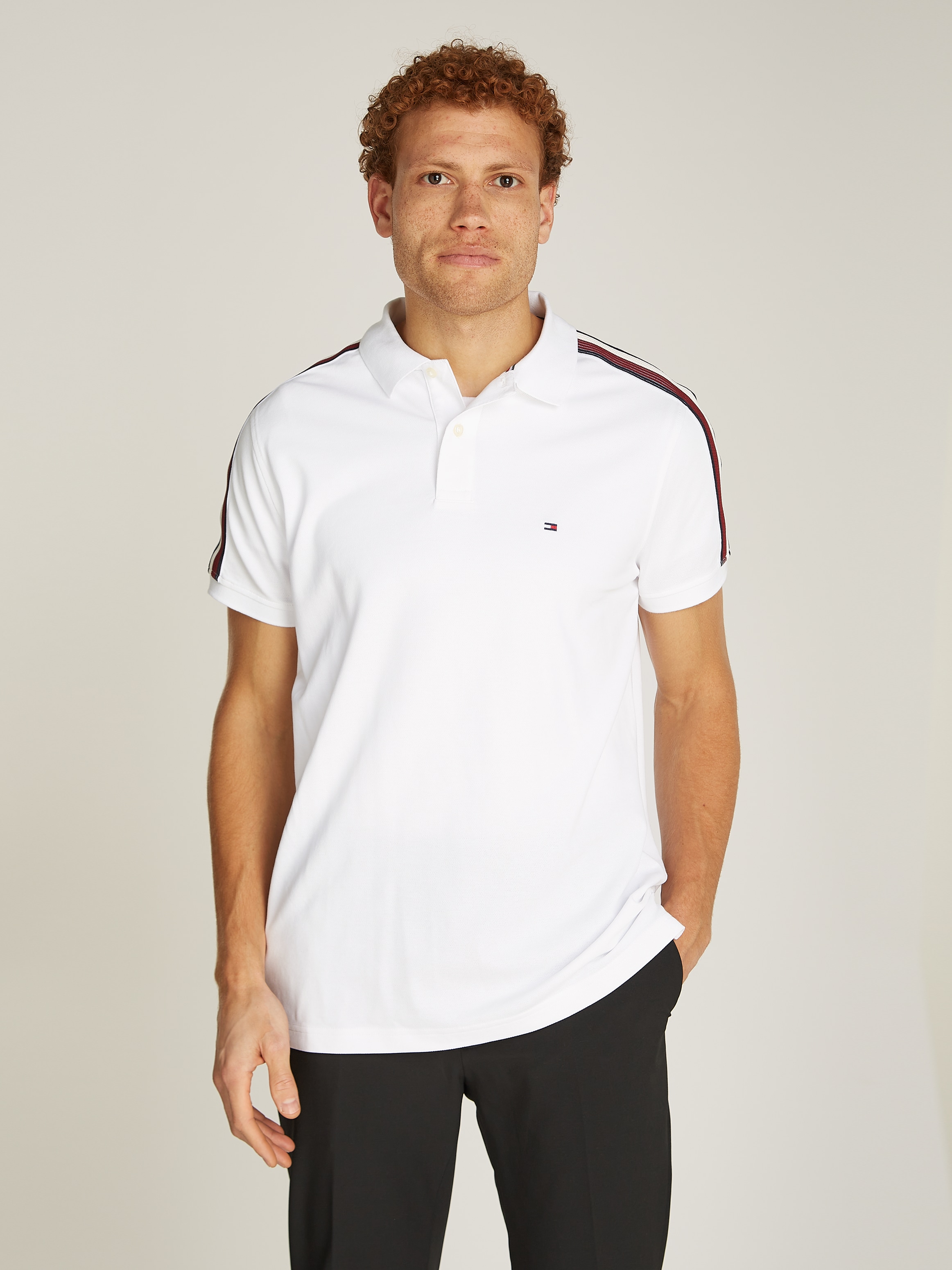 Tommy Hilfiger Poloshirt »SHADOW GS REG POLO«, Streifen in Tommy Farbe auf der Schulter