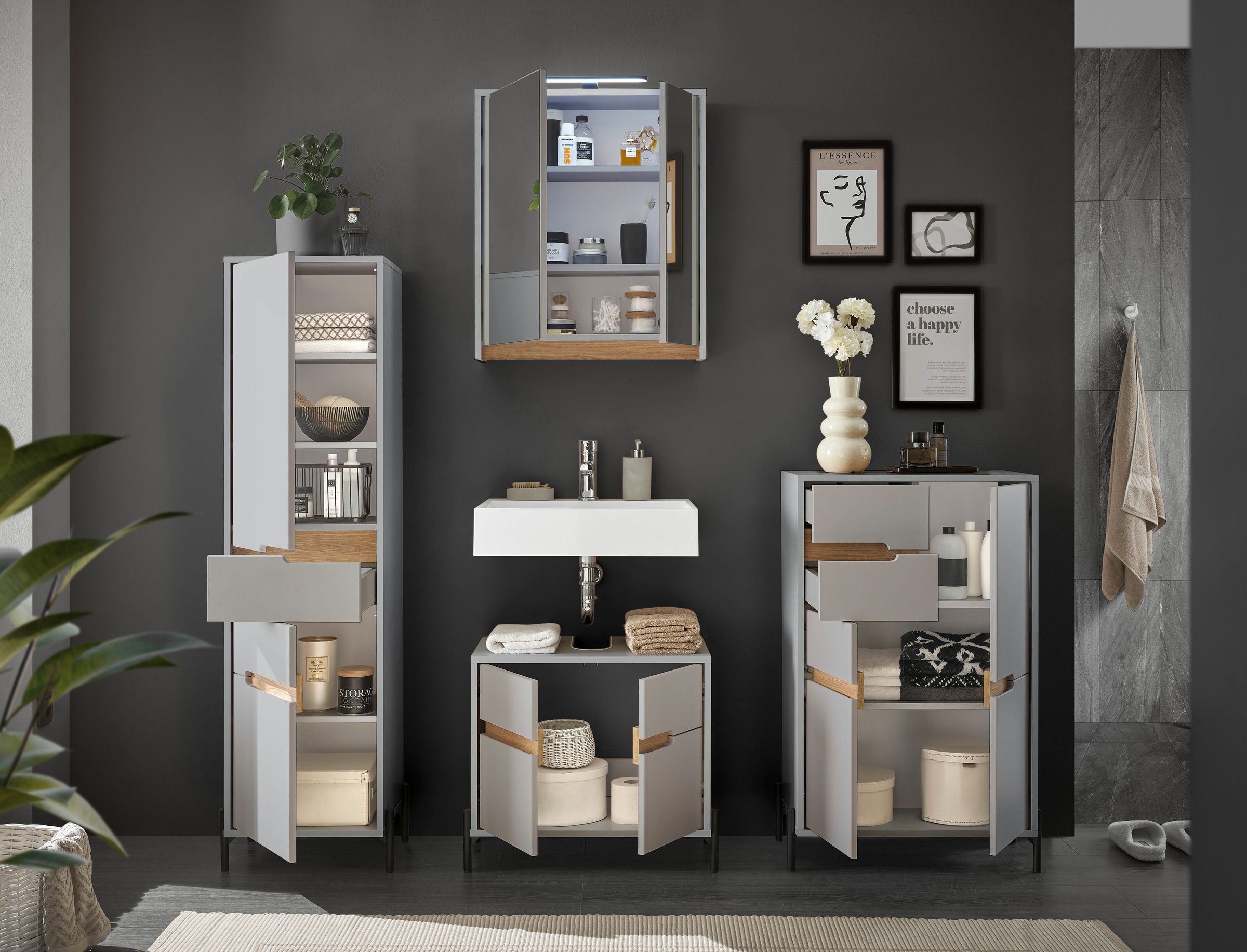 BASIC by Balculina Waschbeckenunterschrank »Avanto B/H/T 60x55x35 cm« 1 Stk. tlg. Breite 60cm, Softclose für Türen, FSC-Mix 70%