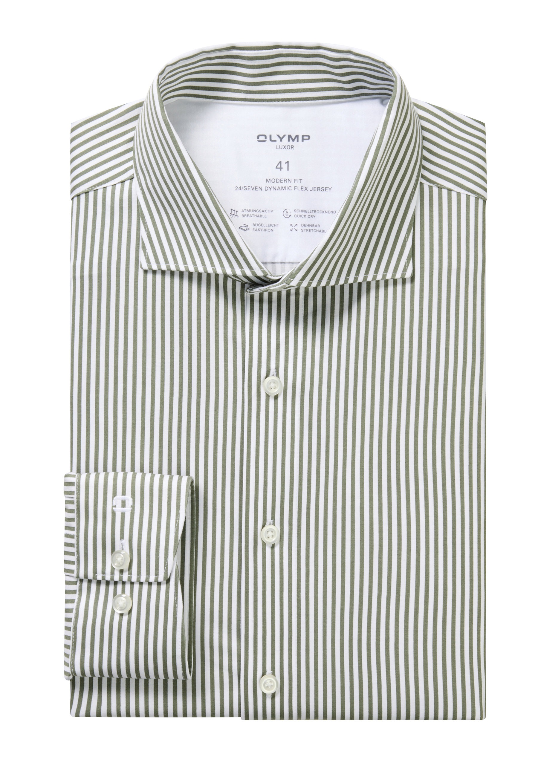OLMP Luxor 24/Seven Business Shirt Grey-Green 45 3