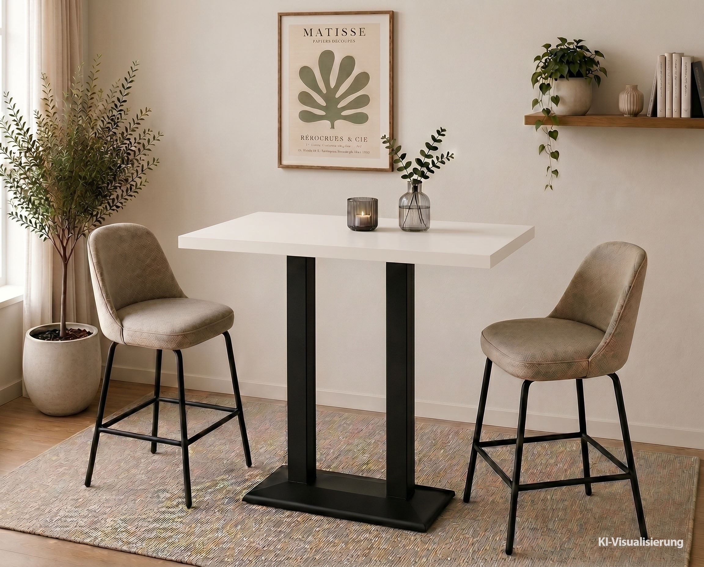 Mäusbacher Bistrotisch »Big Bistro Metall« Doppelsäulengestell, eckige Platte BHT 120x105x70 cm