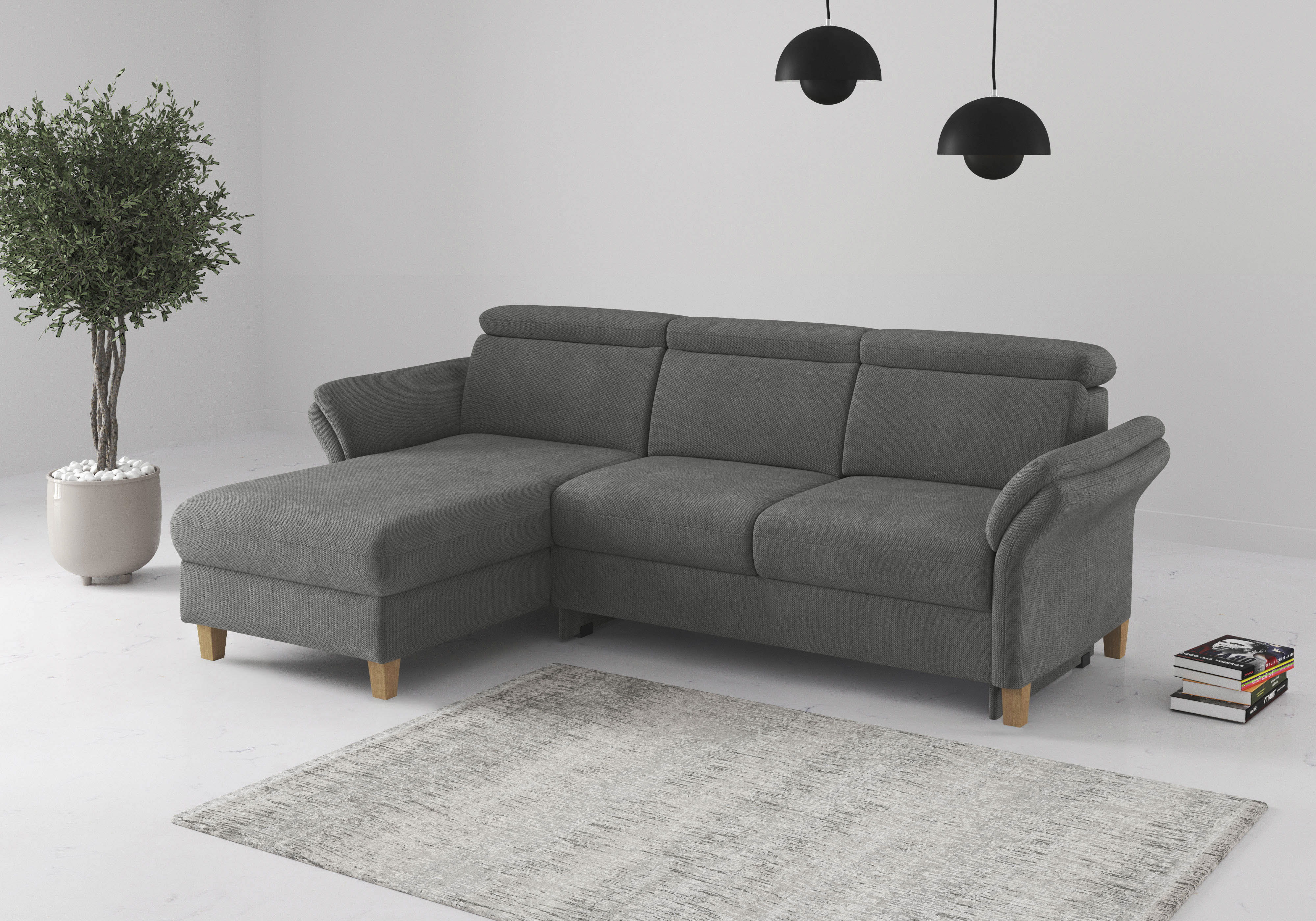 OTTO home Ecksofa "Glendale, L-Form" inkl. Kopfteilverstellung, wahlweise mit Vorziehsitz und Bettkasten