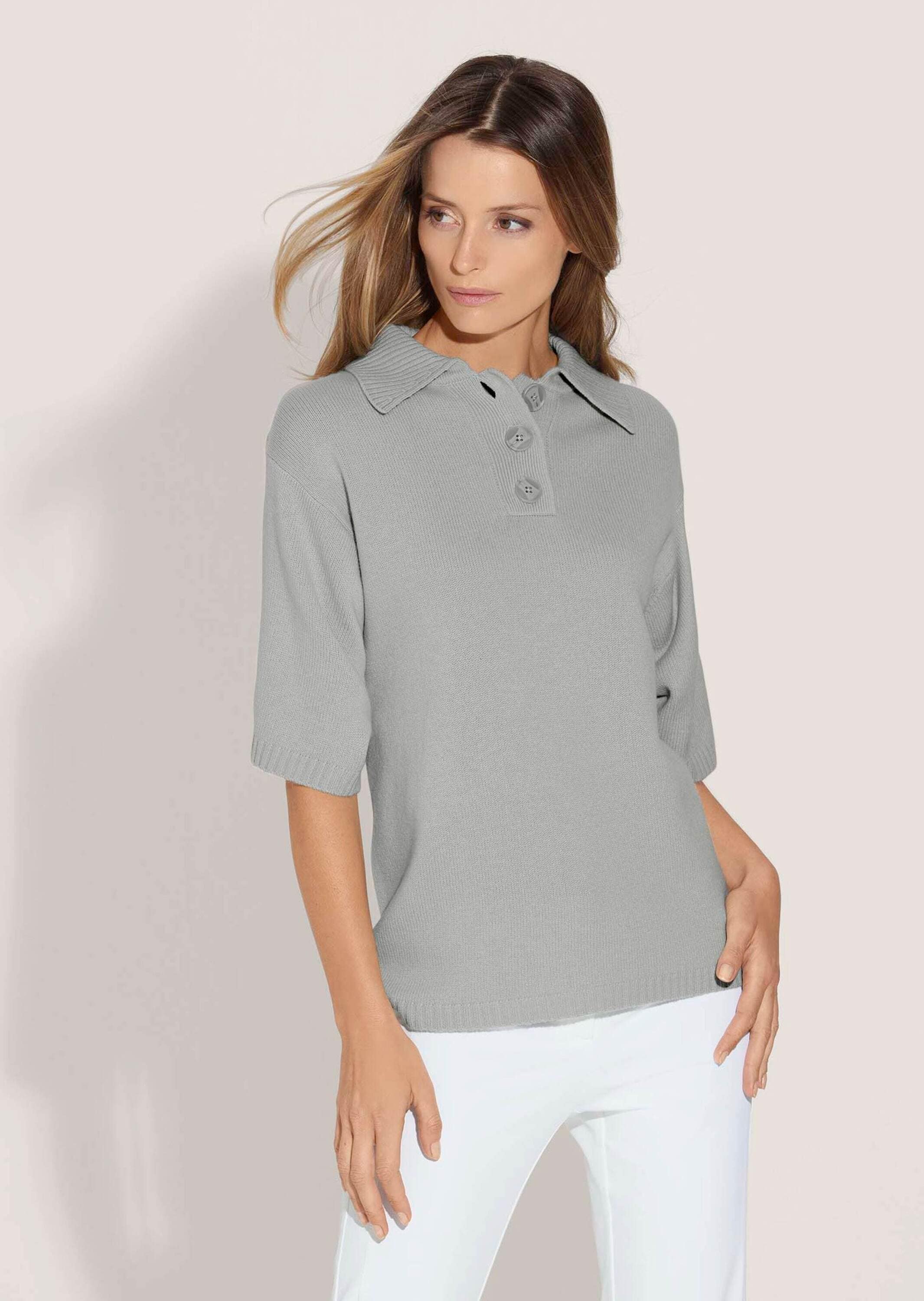 MADELEINE Longpullover »Pullover Polo-Pullover aus Schurwoll-Kaschmir-Mix«