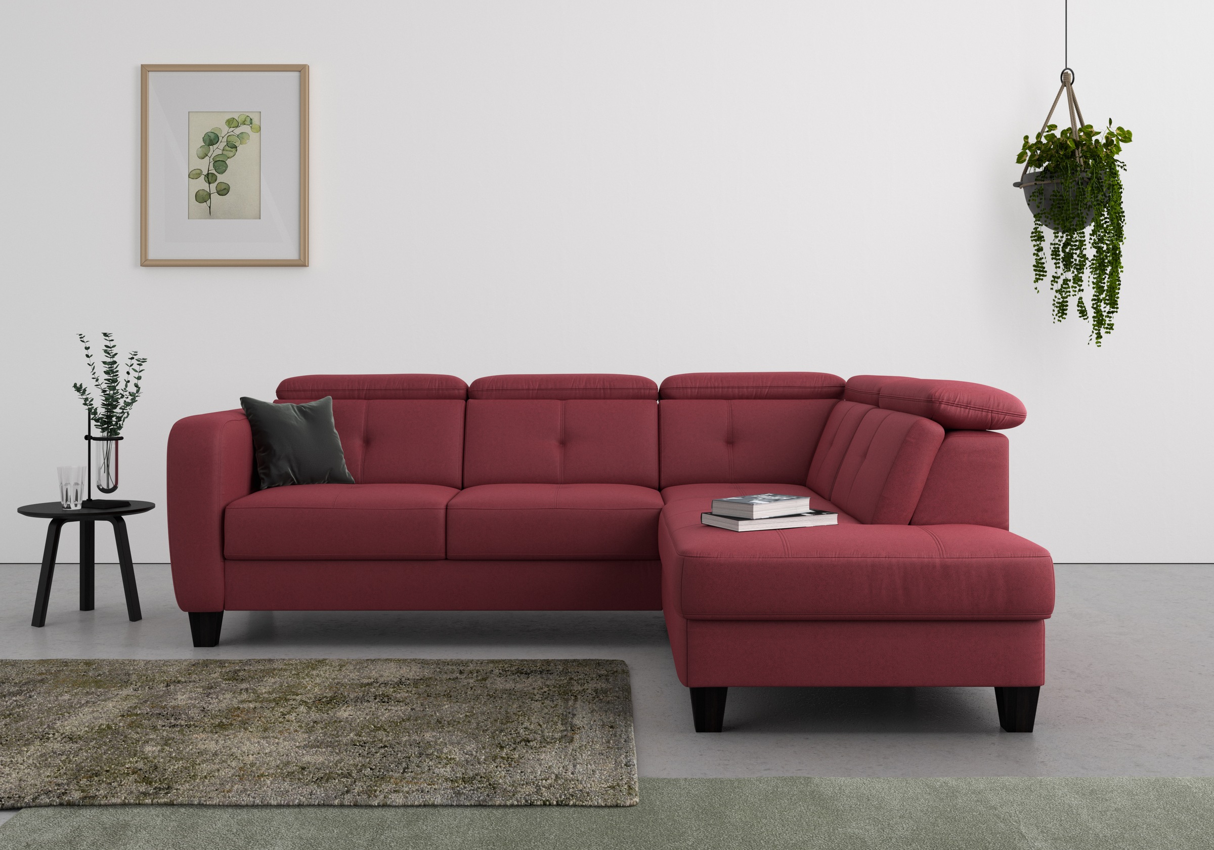 sit&more Ecksofa "Belluci L-Form" inklusive Federkern, wahlweise mit Schlaffunktion und Bettkasten