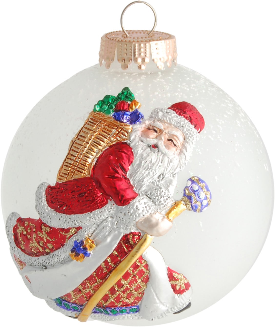 Santa »CBK80245, (1 BAUR 3-D Christbaumkugeln Glas Weihnachtsdeko, Lauscha Glas«, Weihnachtsbaumkugel kaufen | St.), Christbaumschmuck, mit Krebs