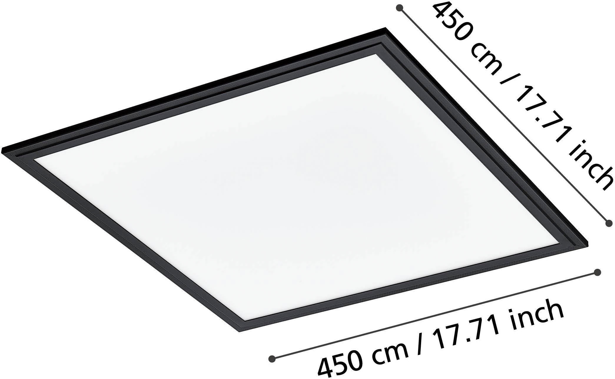 EGLO Deckenleuchte »Salobrena 1 Einbaulampe, Deckenlampe, weiß und schwarz, Aufbaulampe« LED-Modul 1 Stk. Neutralweiß Deckenlampe, Deckenleuchte, Aufbauleuchte für Büro, Flurlampe 45x45 cm