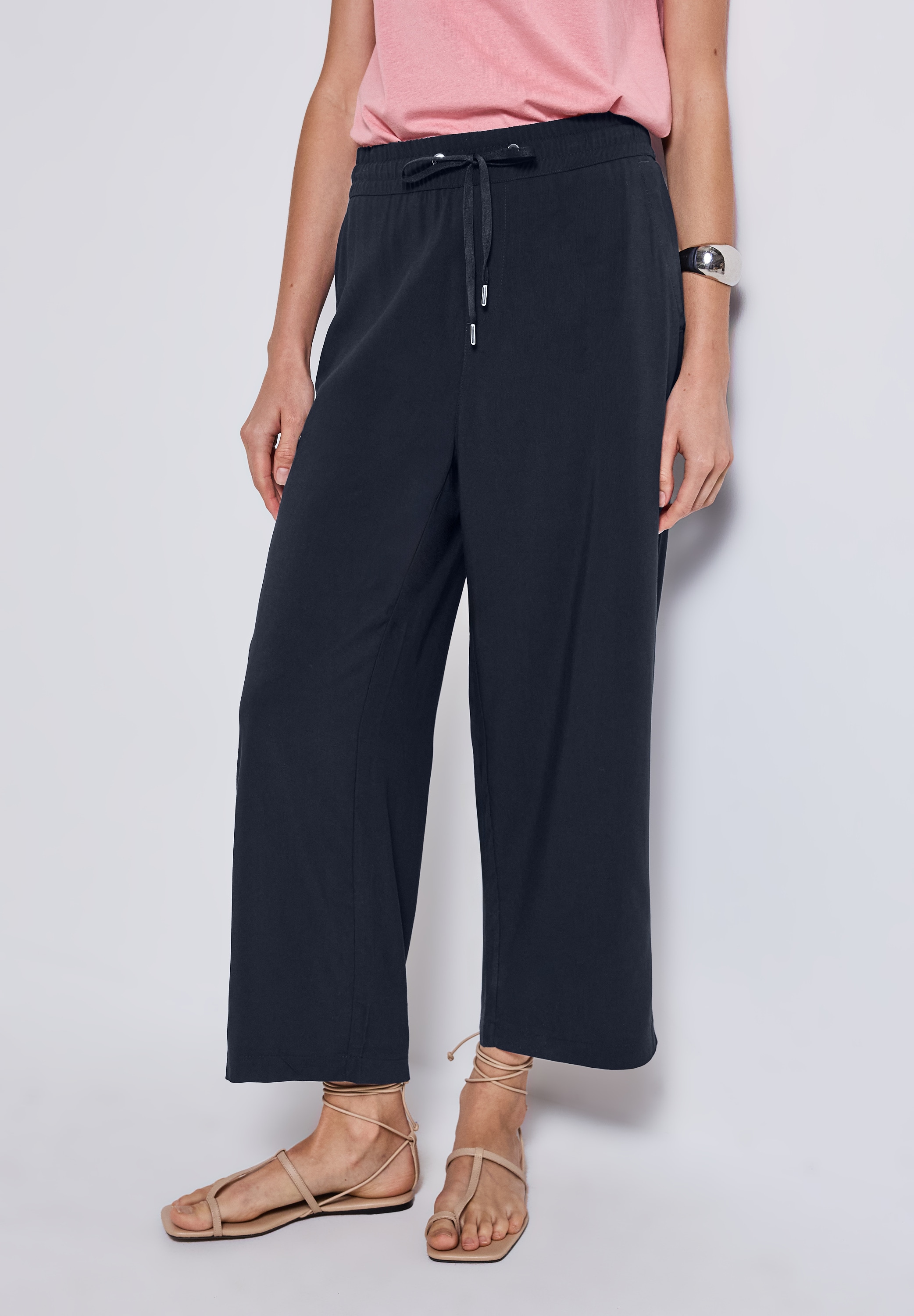 STREET ONE Stoffhose "Style Emee" Sommerhose mit elastischem Bund mit Tunne günstig online kaufen