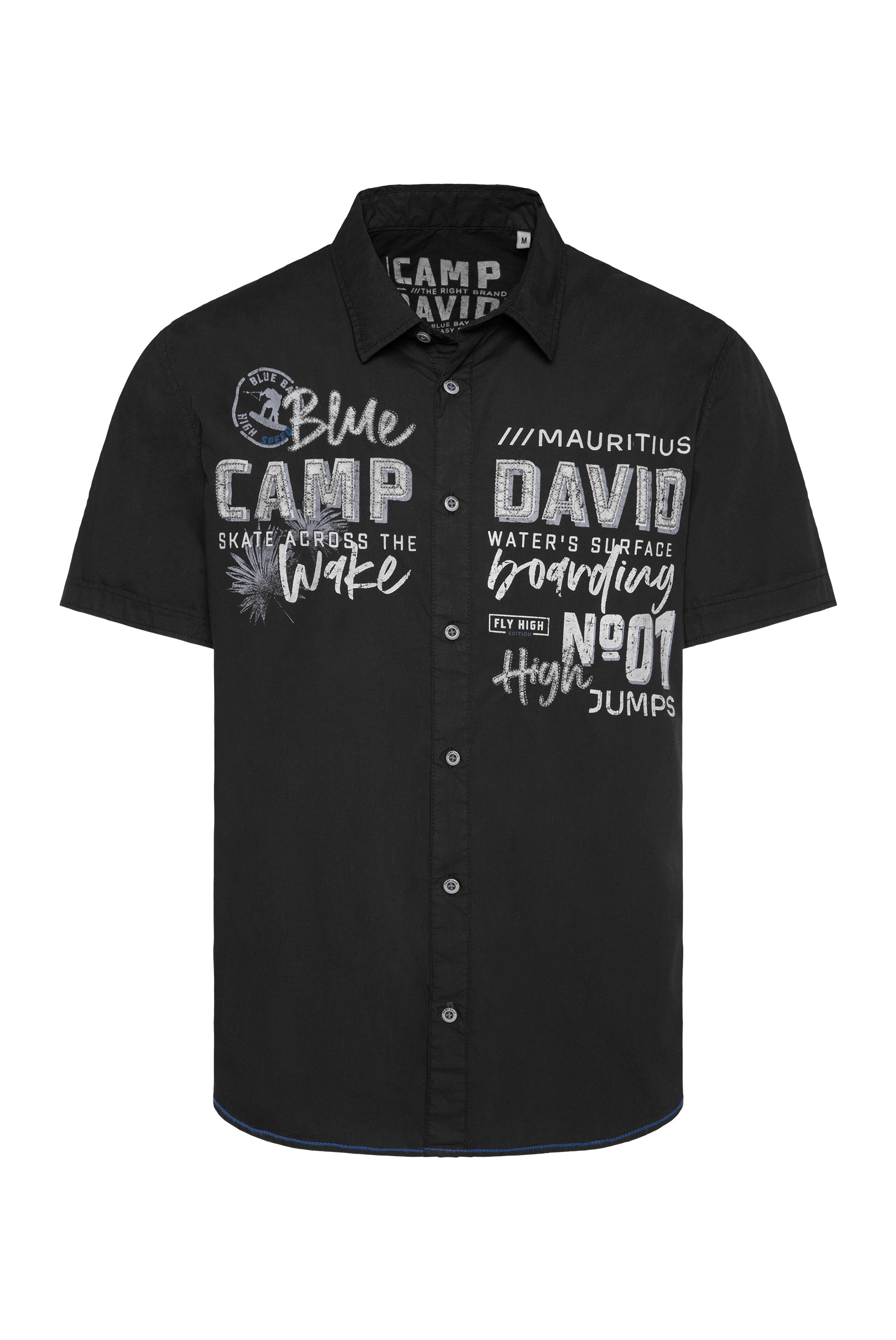 CAMP DAVID Kurzarmhemd, mit Stickerei