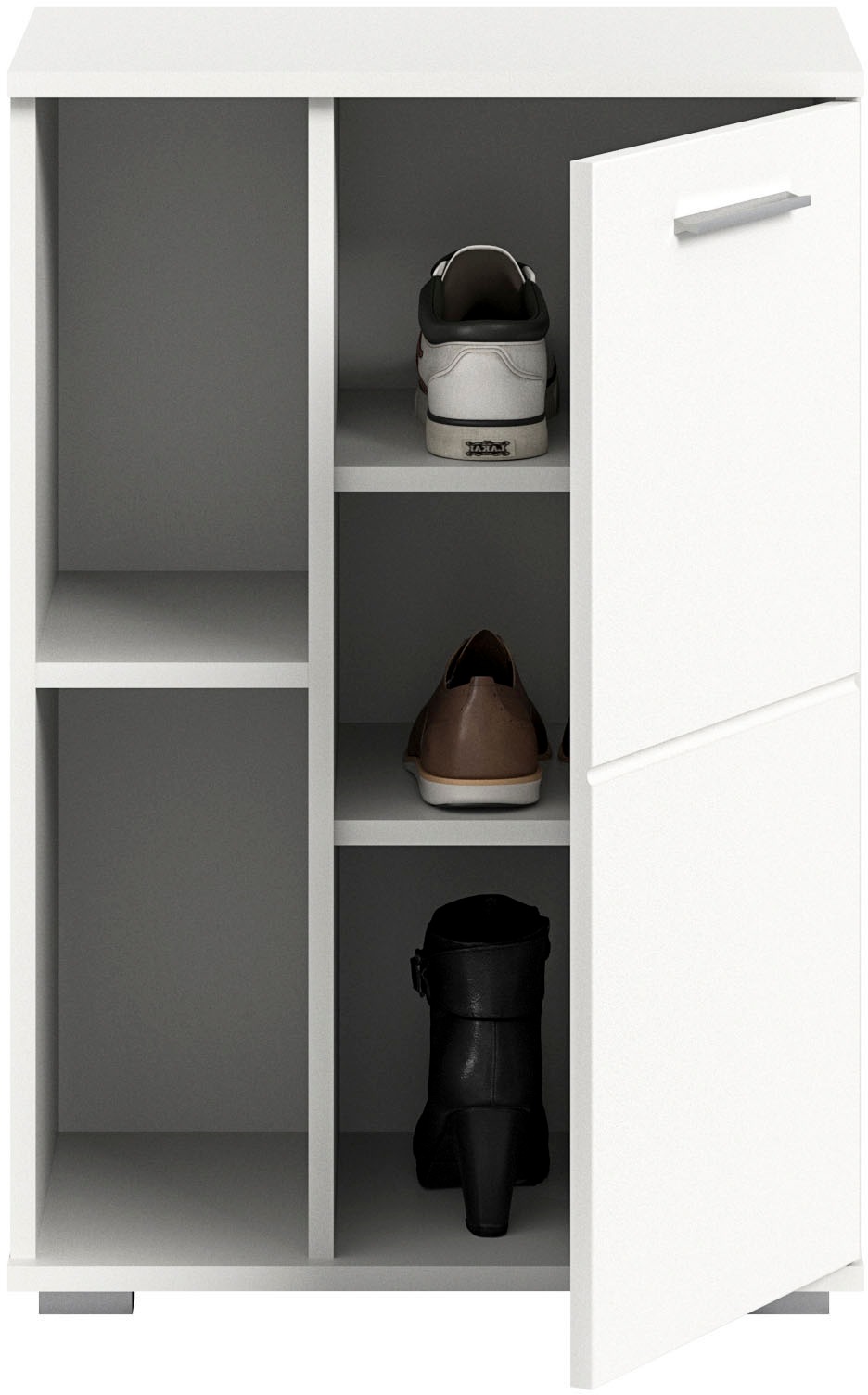 INOSIGN Schuhschrank »Valge, Breite 55cm, 1 Tür, 2 offene Fächer,2 verstellbare Einlegeböden«, Schuhkommode, Schuhregal, Kommode, Anrichte, Dielenschrank