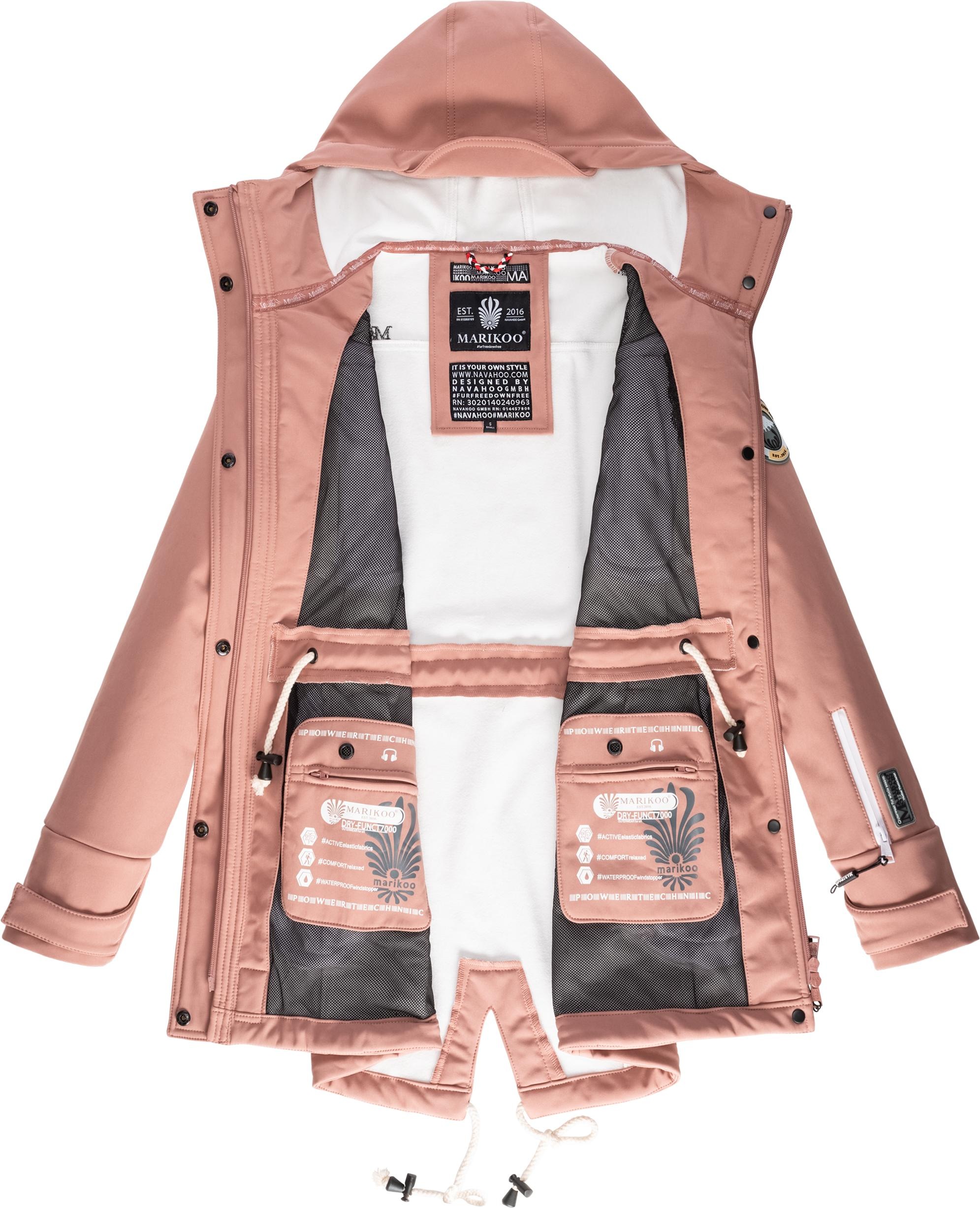 Marikoo Funktionsmantel »Zimtzicke«, Wasserdichter Softshell Parka mit Kapuze
