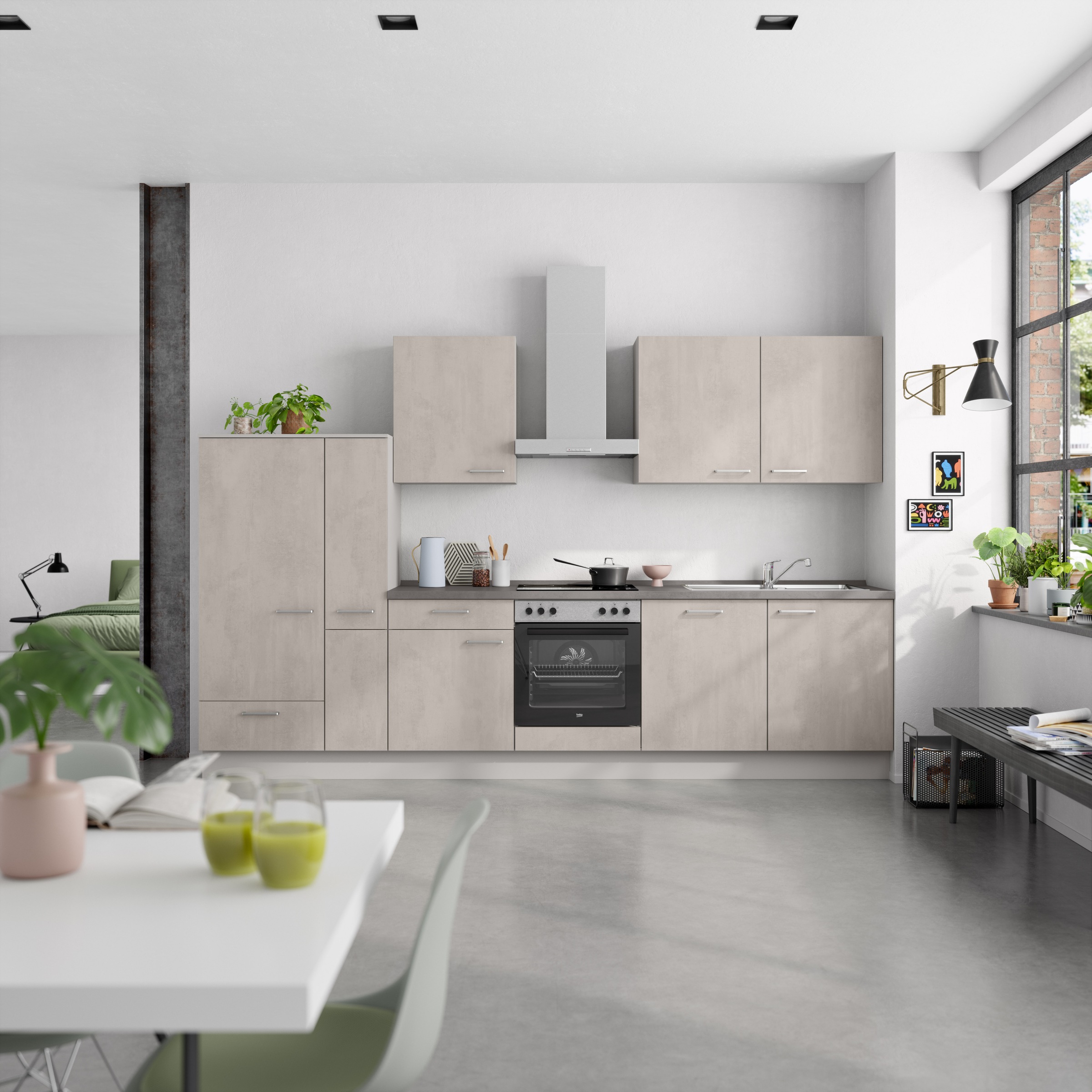 nobilia® Küchenzeile »"Riva I"«, vormontiert, Ausrichtung wählbar, Breite 330 cm, wahlw. mit E-Geräten
