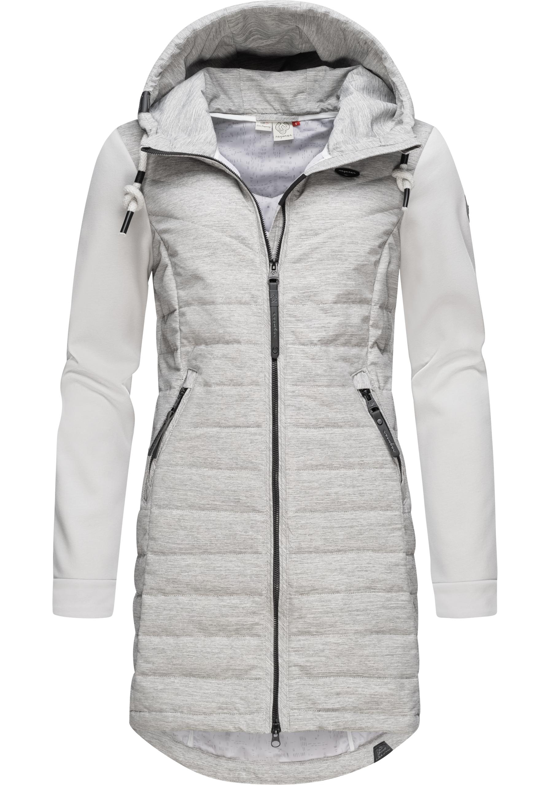 Ragwear Steppmantel »Lucinda Long«, mit aus | modernem kaufen Mantel Kapuze Materialmix für BAUR