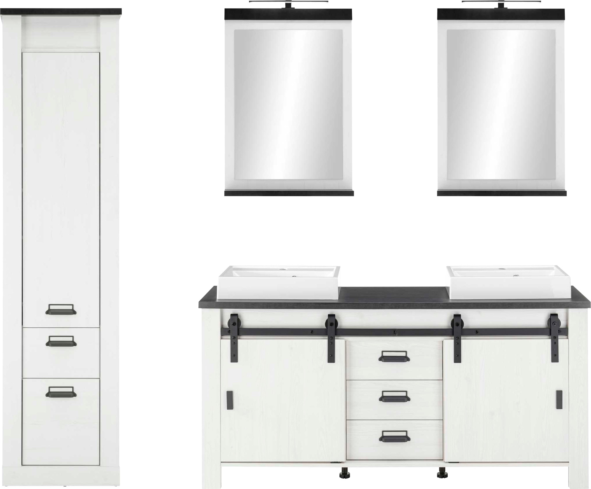 Home affaire Badmöbel-Set "SHERWOOD, Bad im modernen Design, 4-teiliges Bad günstig online kaufen