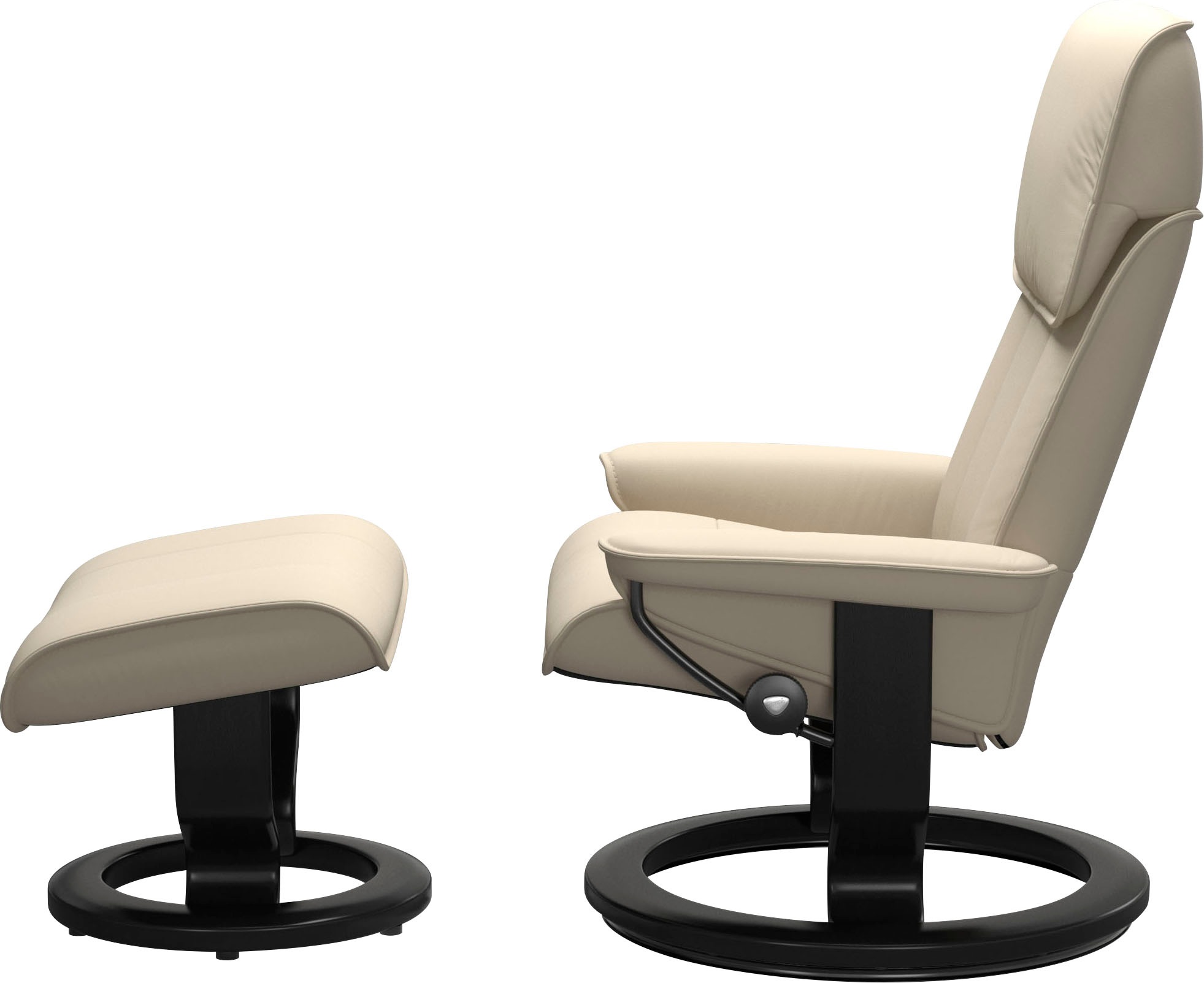 Stressless® Relaxsessel »Admiral«, (Set, Relaxsessel inkl. Hocker), mit Classic Base, Größe M & L, Gestell Schwarz