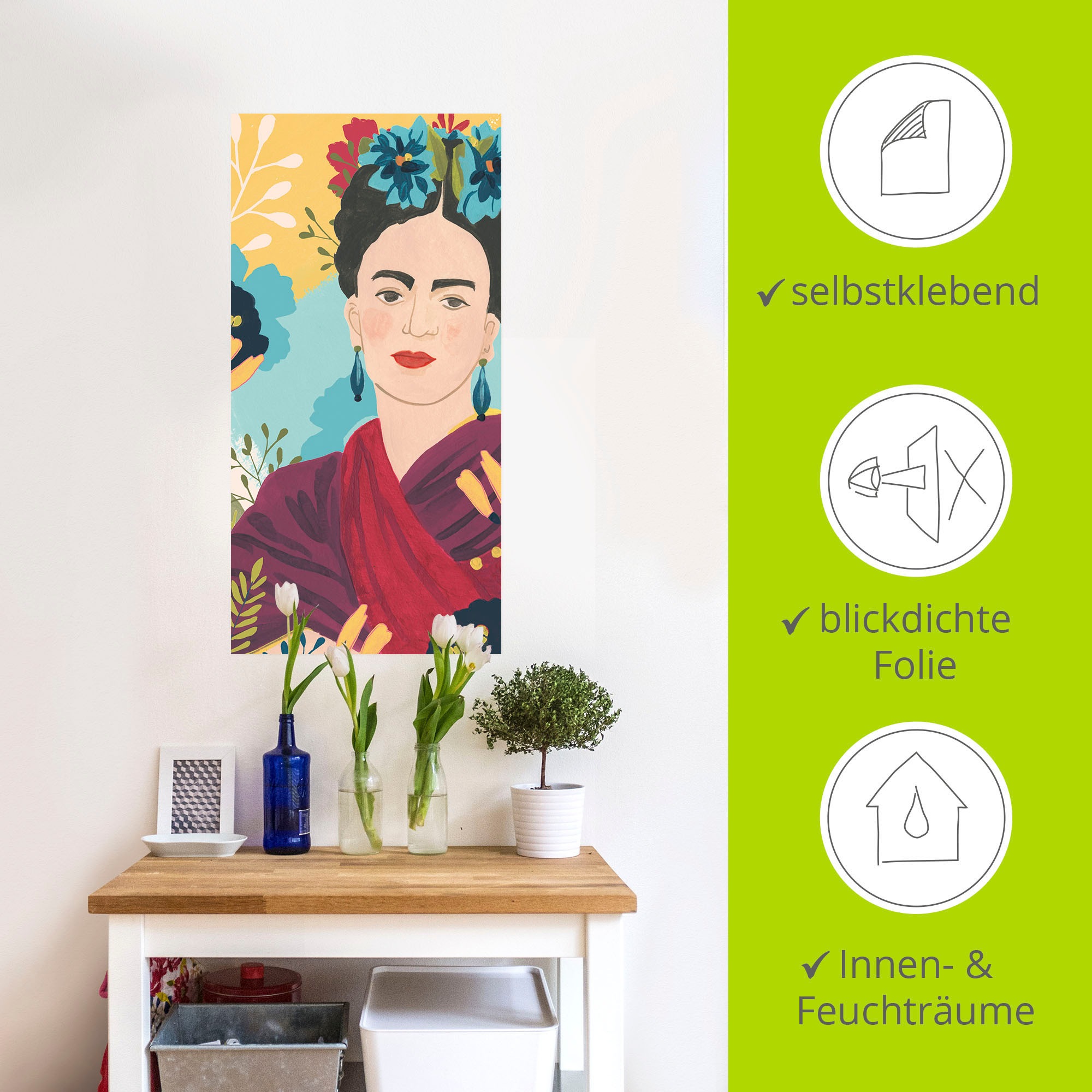 Artland Alu-Dibond-Druck »Fridas Garten Collektion B«, Bilder von Frauen, (1 St.), für Innen- und Außenbereich geeignet, Outdoorbild