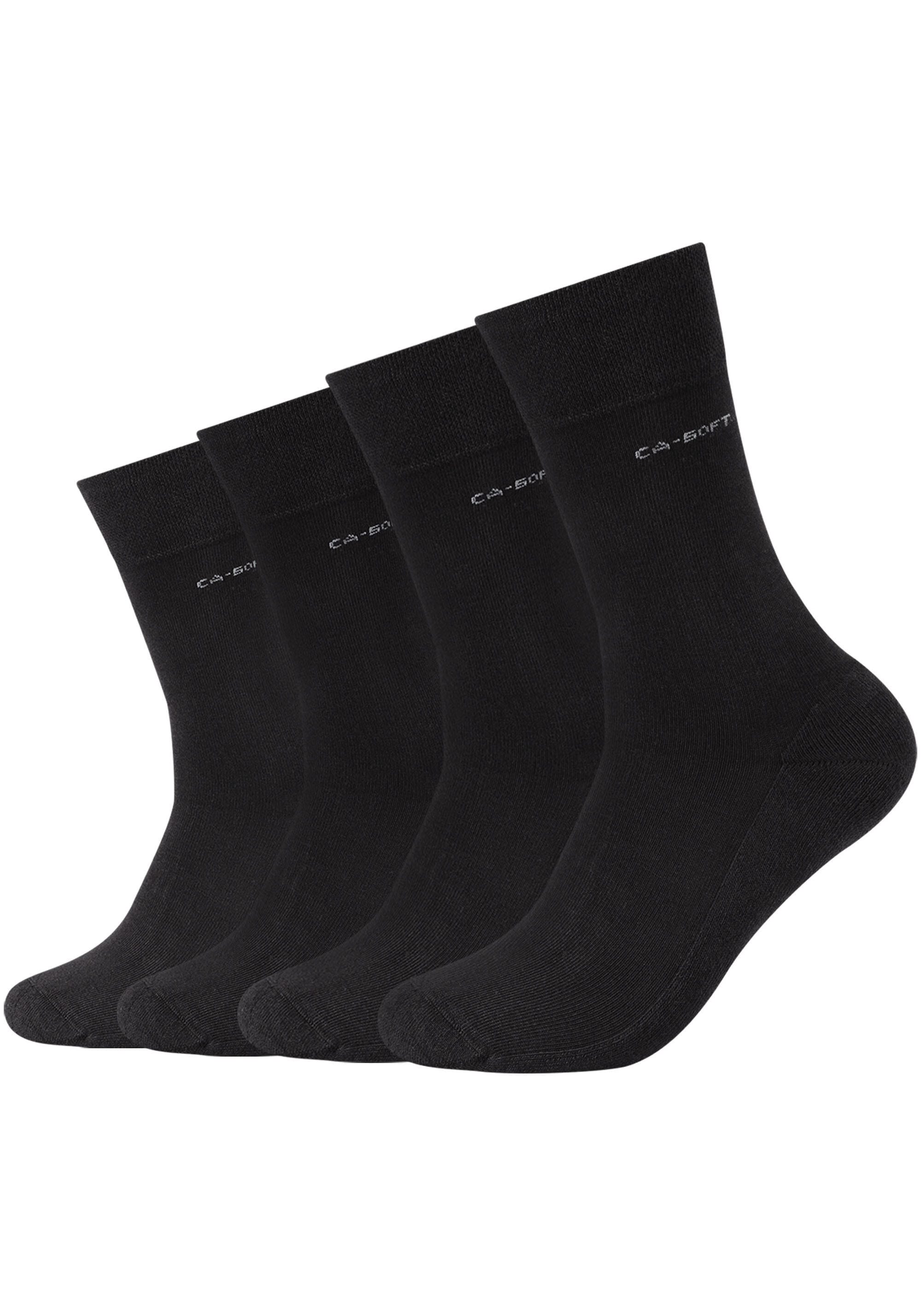 Langsocken, (4er Pack), mit dezentem Logodruck