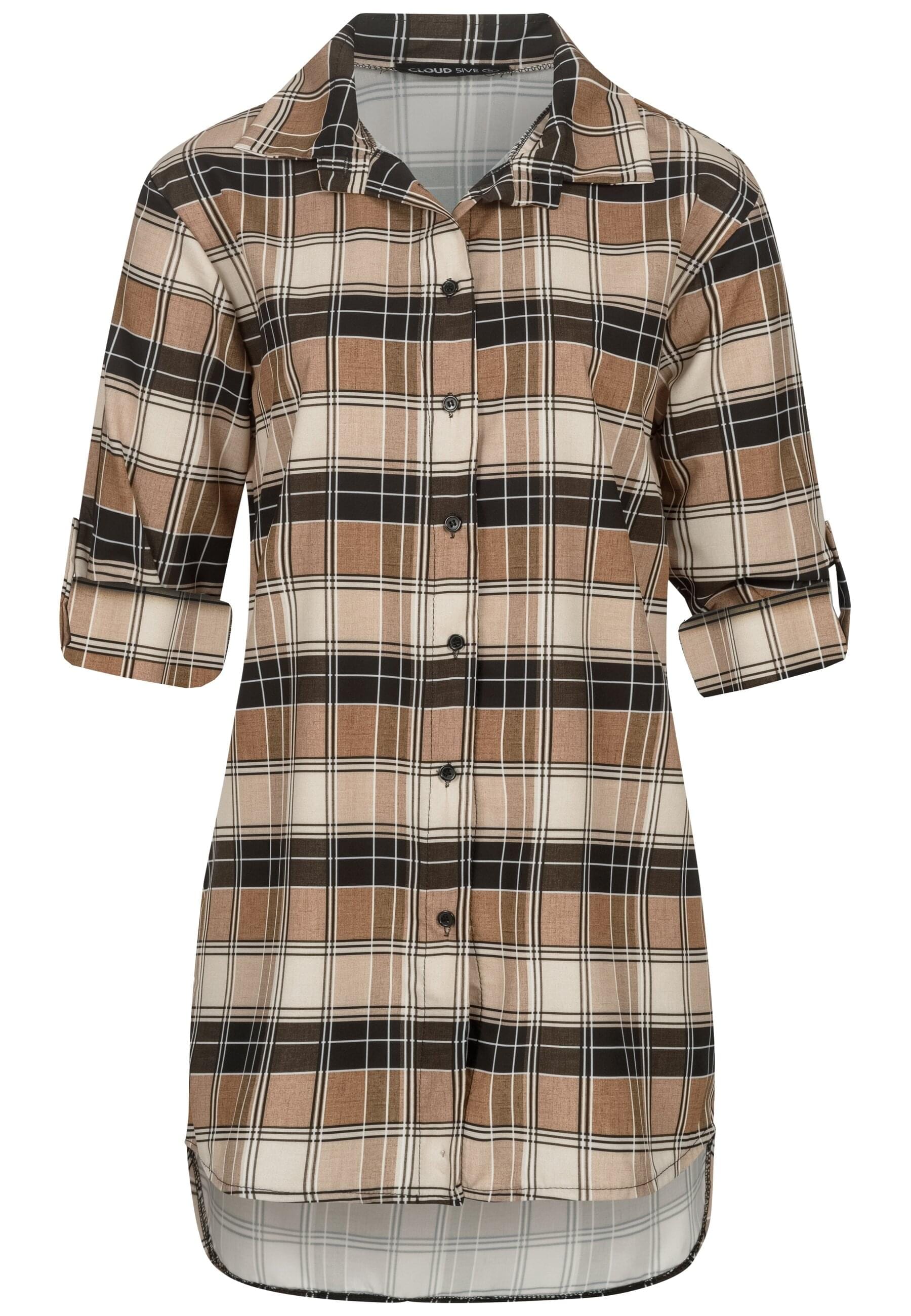 CLOUD 5IVE Klassische Bluse "CLOUD 5IVE Turn Up 3/4 Arm Bluse kariert small günstig online kaufen