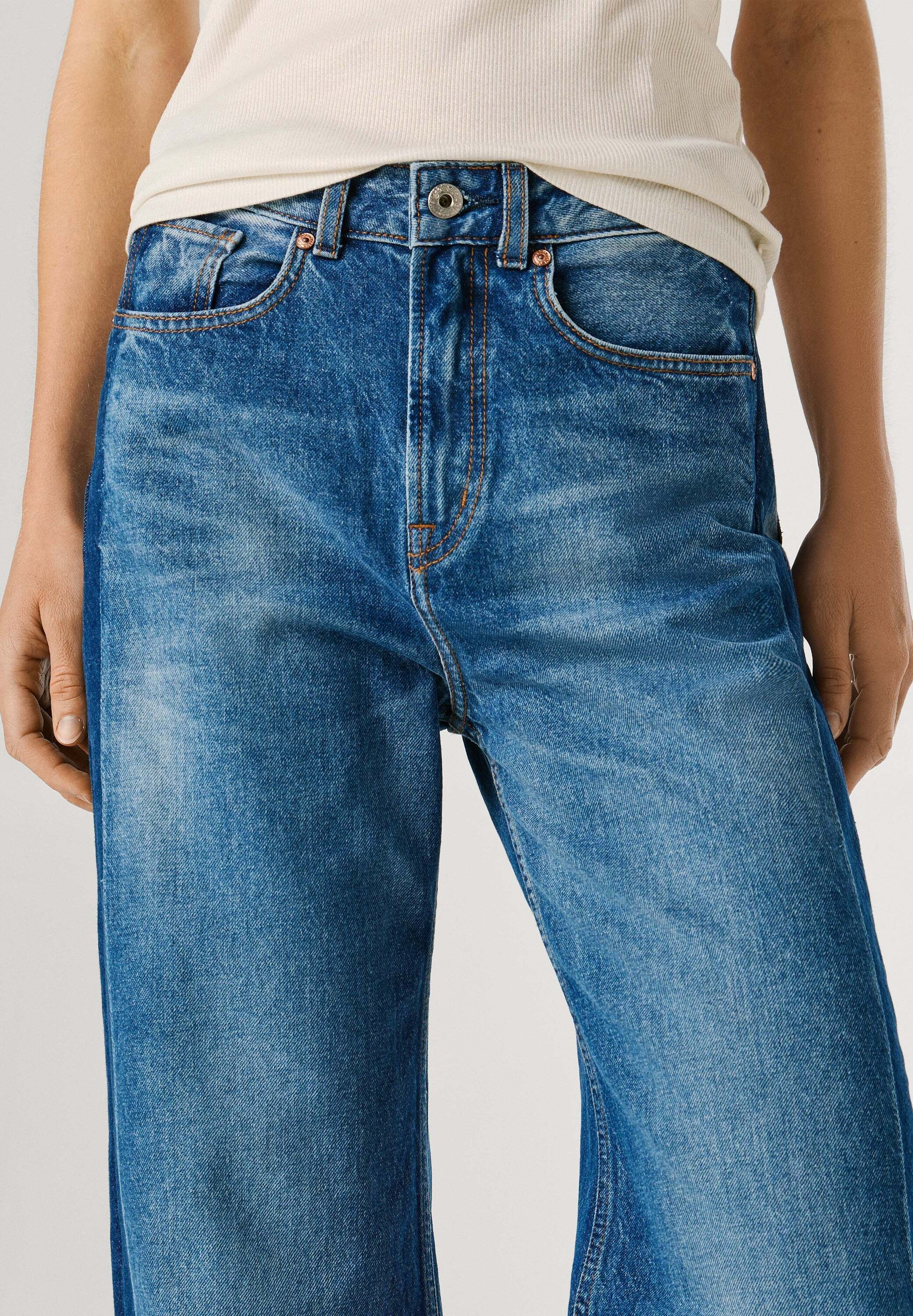 Pepe Jeans Straight-Jeans »trousers STRAIGHT HW EDEN WORKWEAR BLUE«