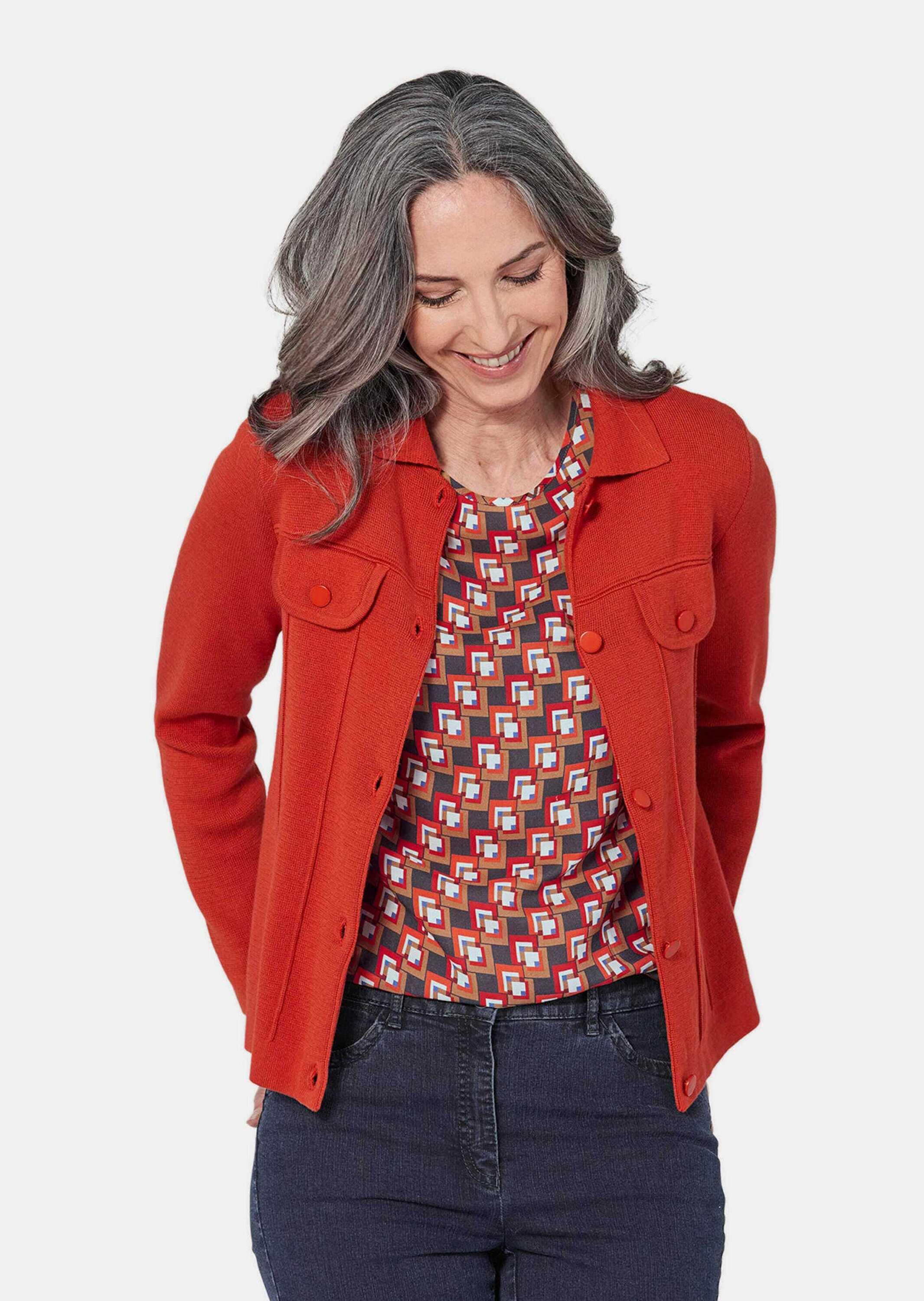 GOLDNER Strickjacke »Strickjacke Strickjacke in Jeans Optik«