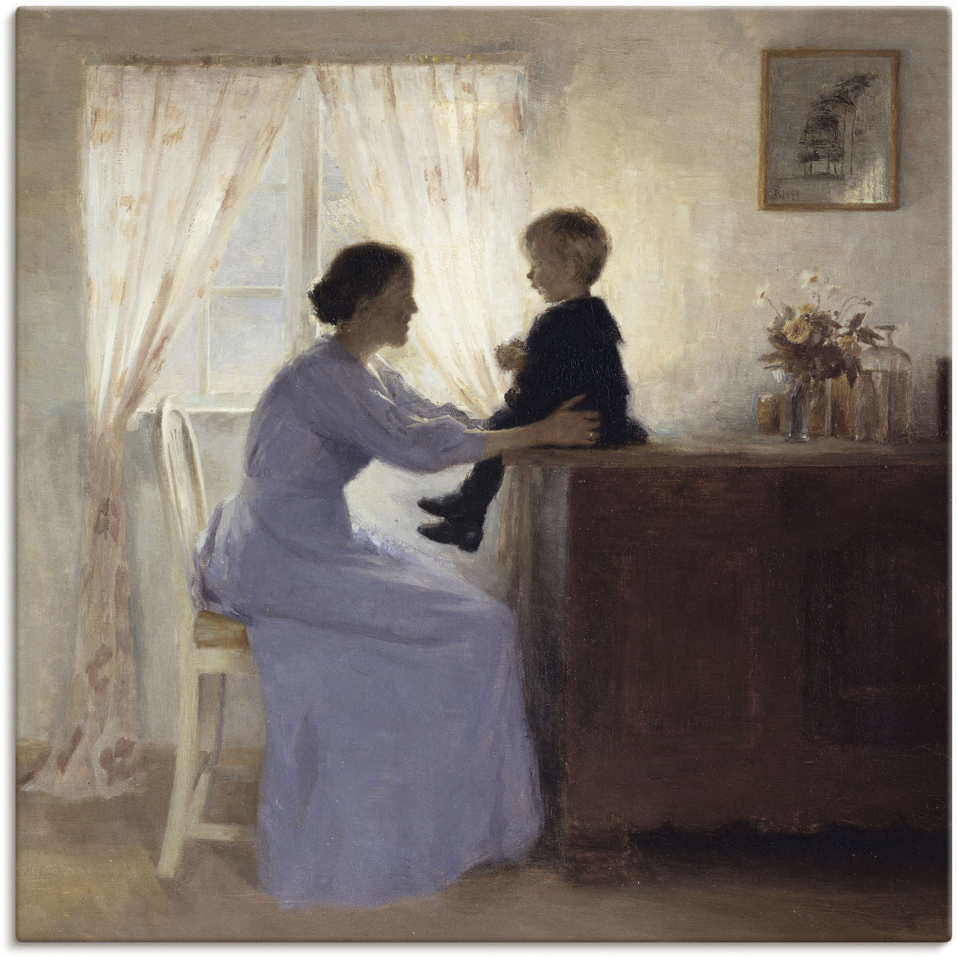 Artland Leinwandbild "Mutter und Kind. 1898" Frau 1 Stk. tlg. auf Holzrahmen gespannt