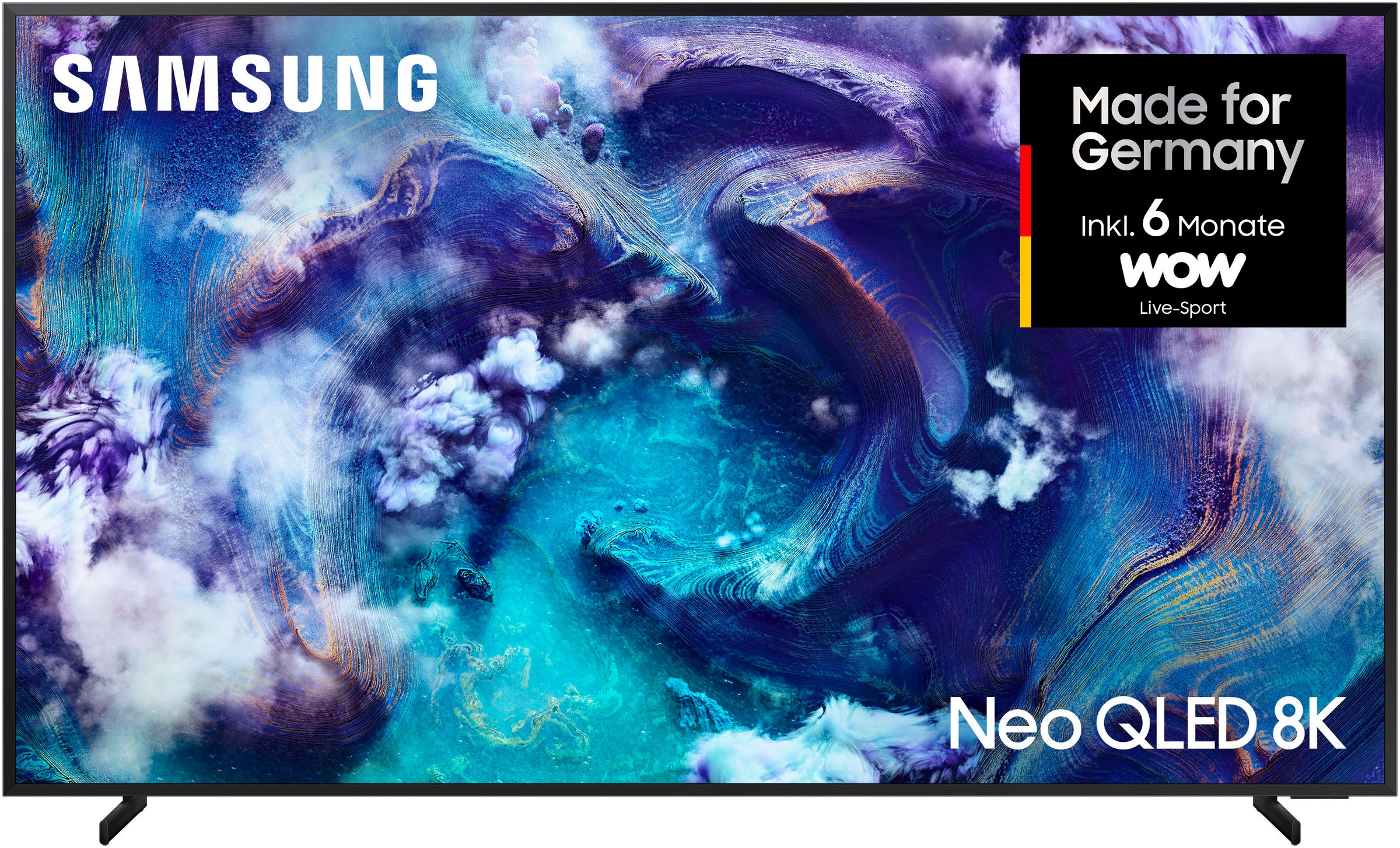 SAMSUNG QLED-Fernseher "GQ65QN900FT QLED Mini LED-Fernseher", Energieeffizienz: G (A-G), schwarz, 65 ″, Fernseher, 8K AI Upscaling Pro & Glare Free, Metal Frame Design, Art Store