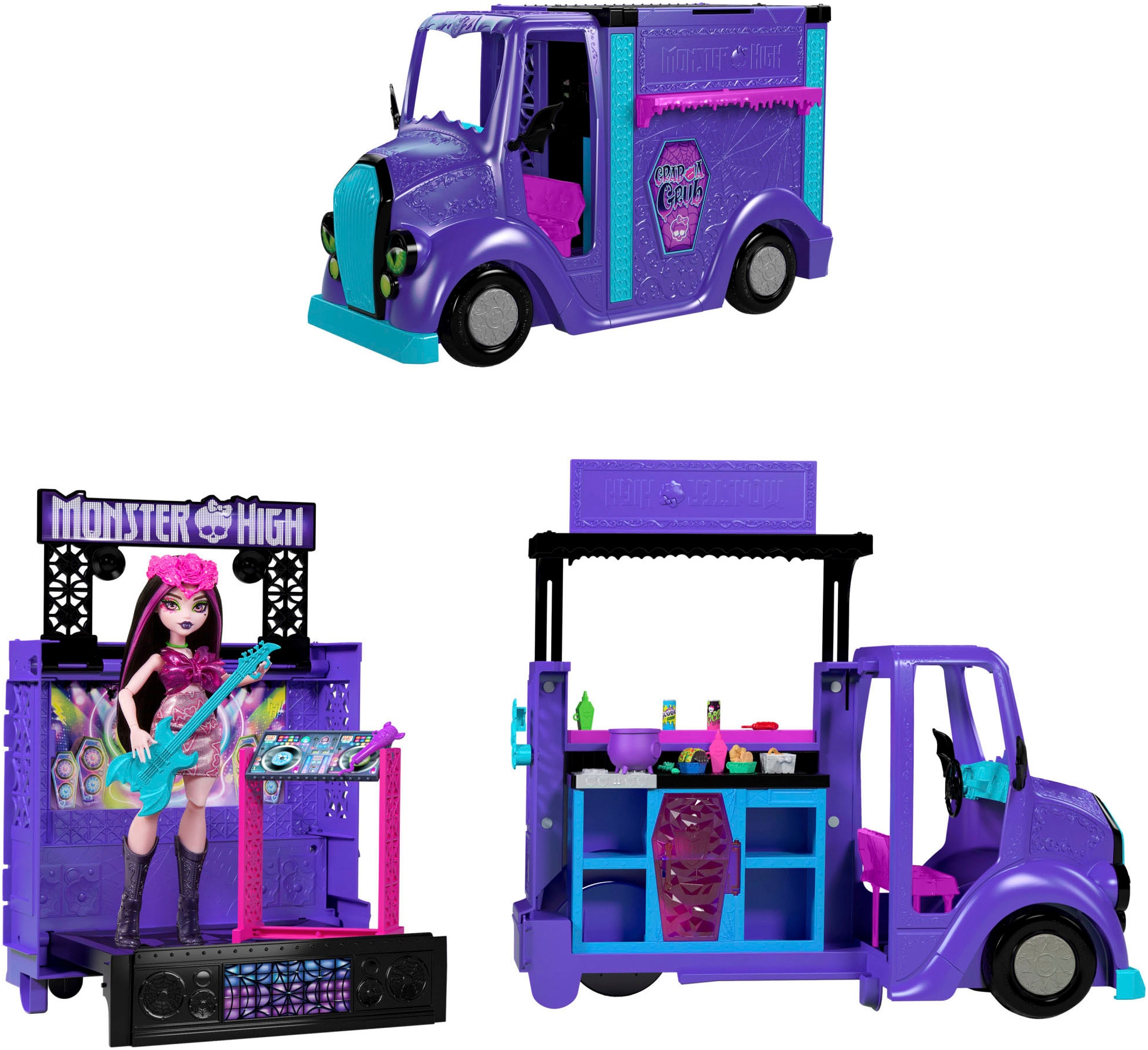 MonsterHigh™ Puppen Fahrzeug »Monster High Fangtastic Food-Truck Spielset mit Puppe Draculaura«