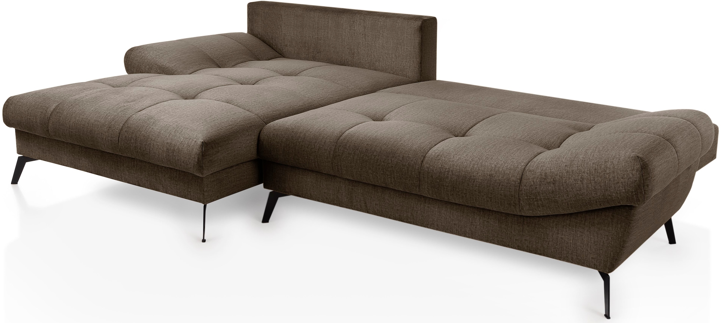 exxpo - sofa fashion Ecksofa »Olmedo, extravagantes Design und toller Sitzkomfort, L-Form«, inklusive Bettfunktion, Bettkasten und Rückenkissen