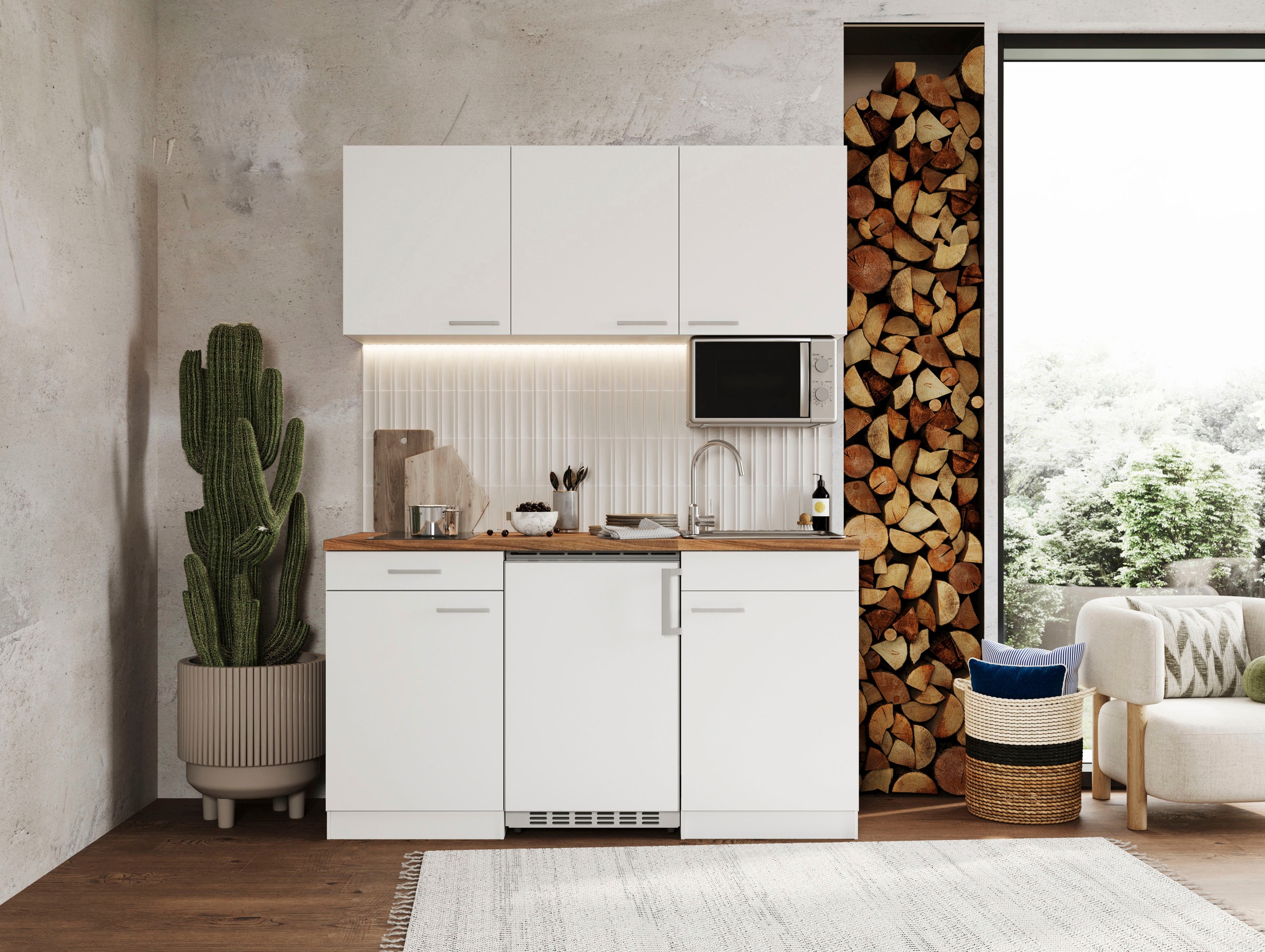 RESPEKTA Pantryküche "Luis, mit Glaskeramikkochfeld, wahlweise mit Mikrowel günstig online kaufen