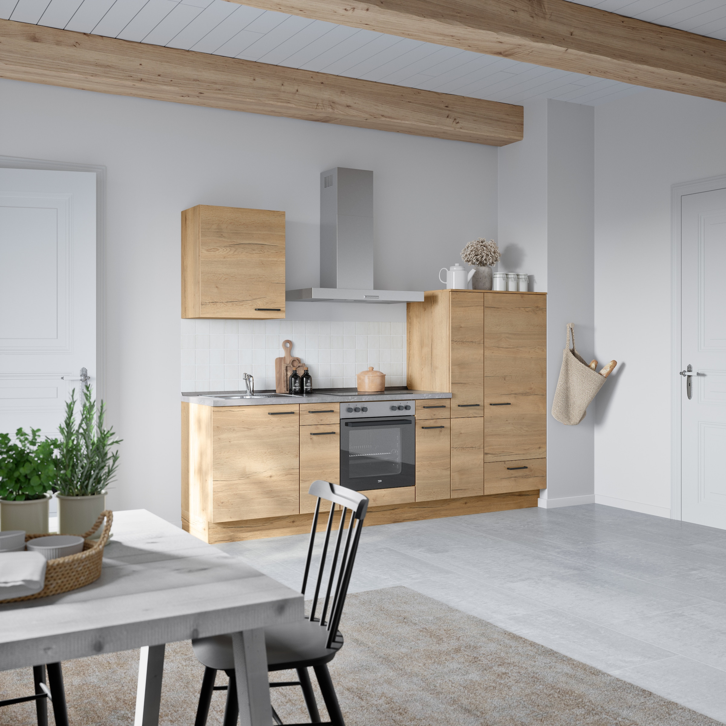 nobilia® Küchenzeile »"Structura I"«, vormontiert, Ausrichtung wählbar, Breite 270 cm, wahlw. mit E-Geräten