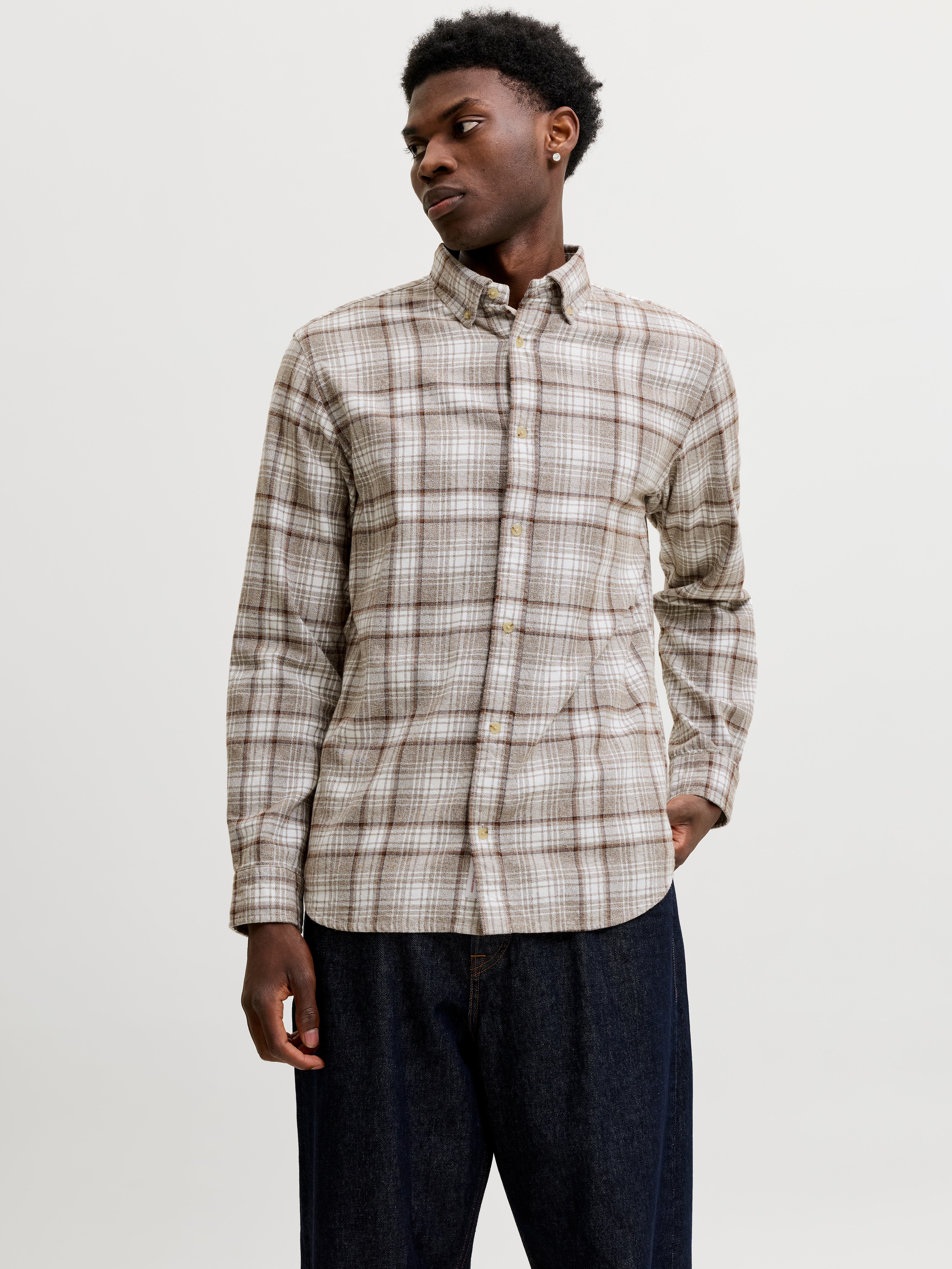 Jack & Jones Langarmhemd "JPRBLUHARVEY CHECK L/S SHIRT SN" Baumwolle, normal geschnitten