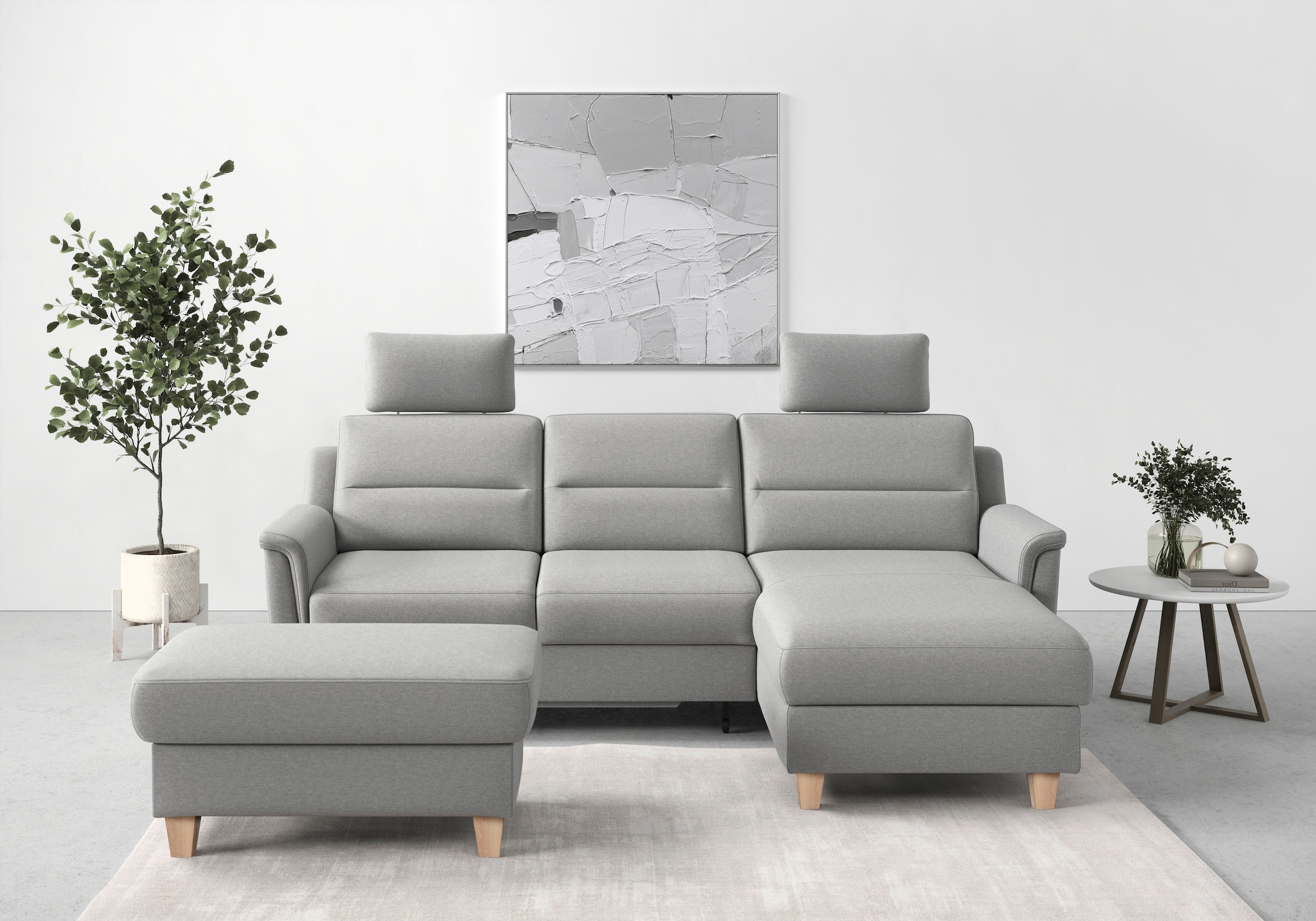 sit&more Ecksofa "Farö L-Form" inklusive Federkern, wahlweise mit Schlaffunktion und Bettkasten