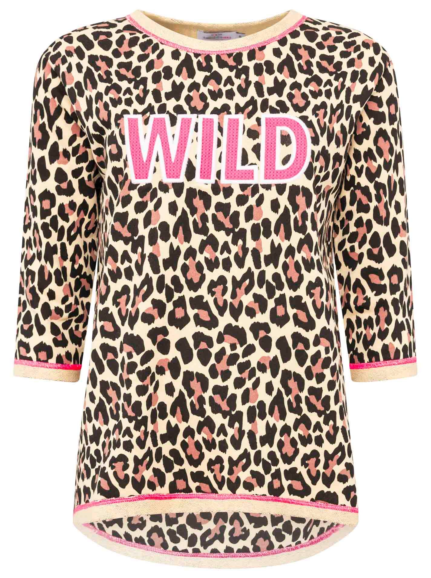 Zwillingsherz 3/4-Arm-Shirt ""Wild"", 3/4 Arm, mit Leomuster und WILD Stick günstig online kaufen