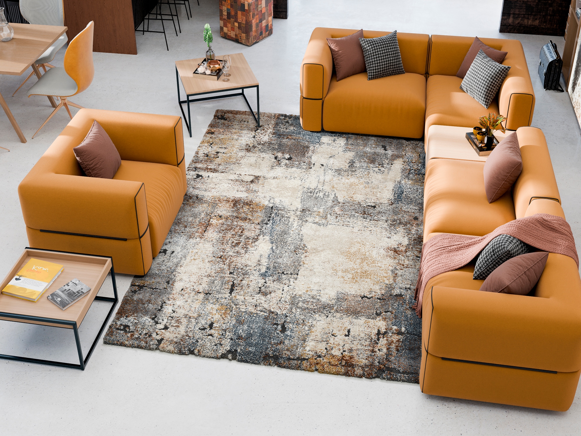 OCI DIE TEPPICHMARKE "CYRUS SUN" rechteckig 20 mm Höhe Design Kurzflor Teppich, 3D-Hochtief-Optik, Wohnzimmer