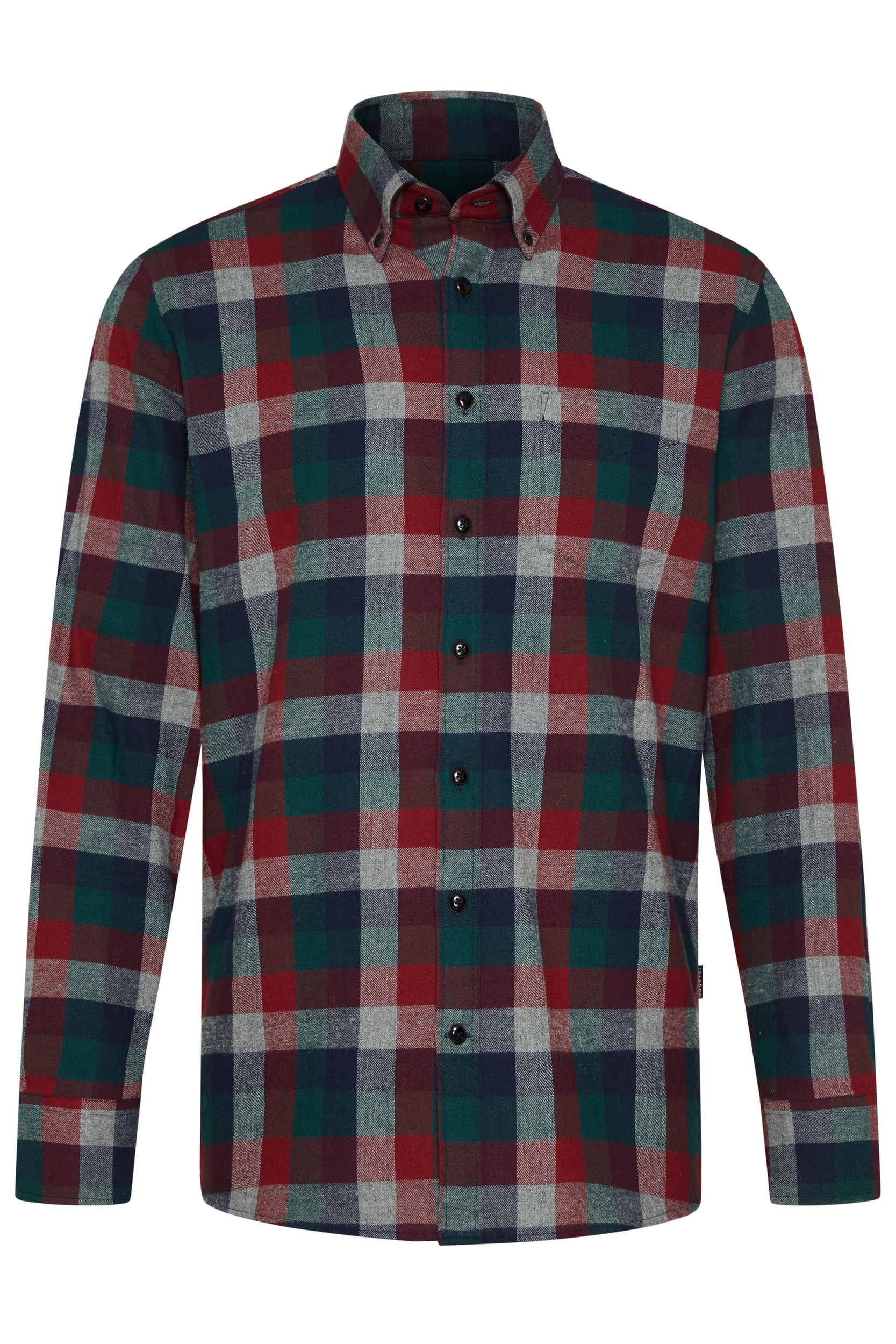 bugatti Langarmhemd, mit Button-Down-Kragen