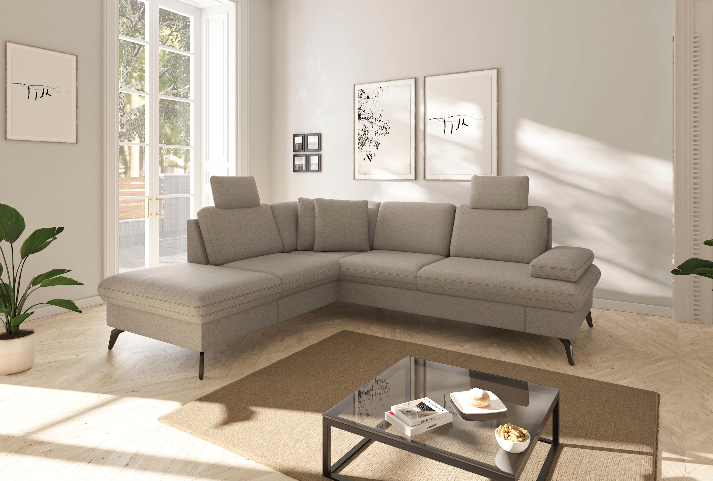 sit&more Ecksofa "Morris Jubi L-Form", inkl. Armteilfunktion und 1 Zierkiss günstig online kaufen