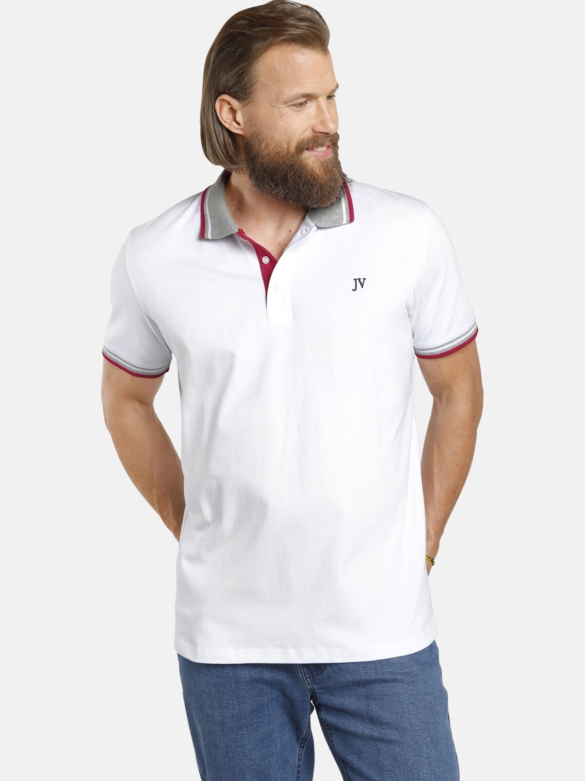 Jan Vanderstorm Poloshirt »Doppelpack Poloshirt JOHAN«, (2 tlg.), in zwei Designs (2er-Pack)