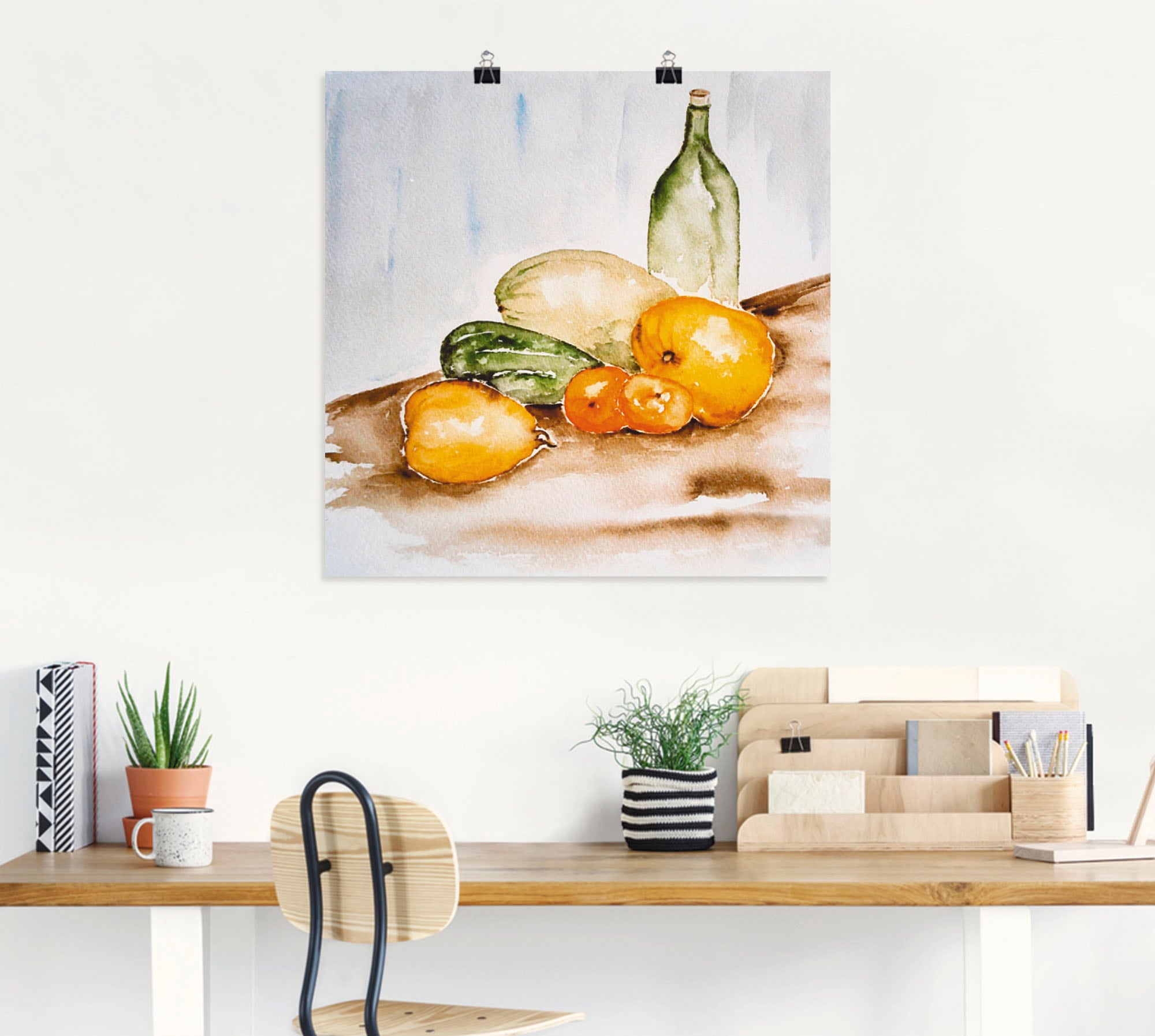 Artland Wandbild »Obst und Gemüse Aquarell«, Lebensmittel, (1 St.), als Leinwandbild, Wandaufkleber oder Poster in versch. Größen
