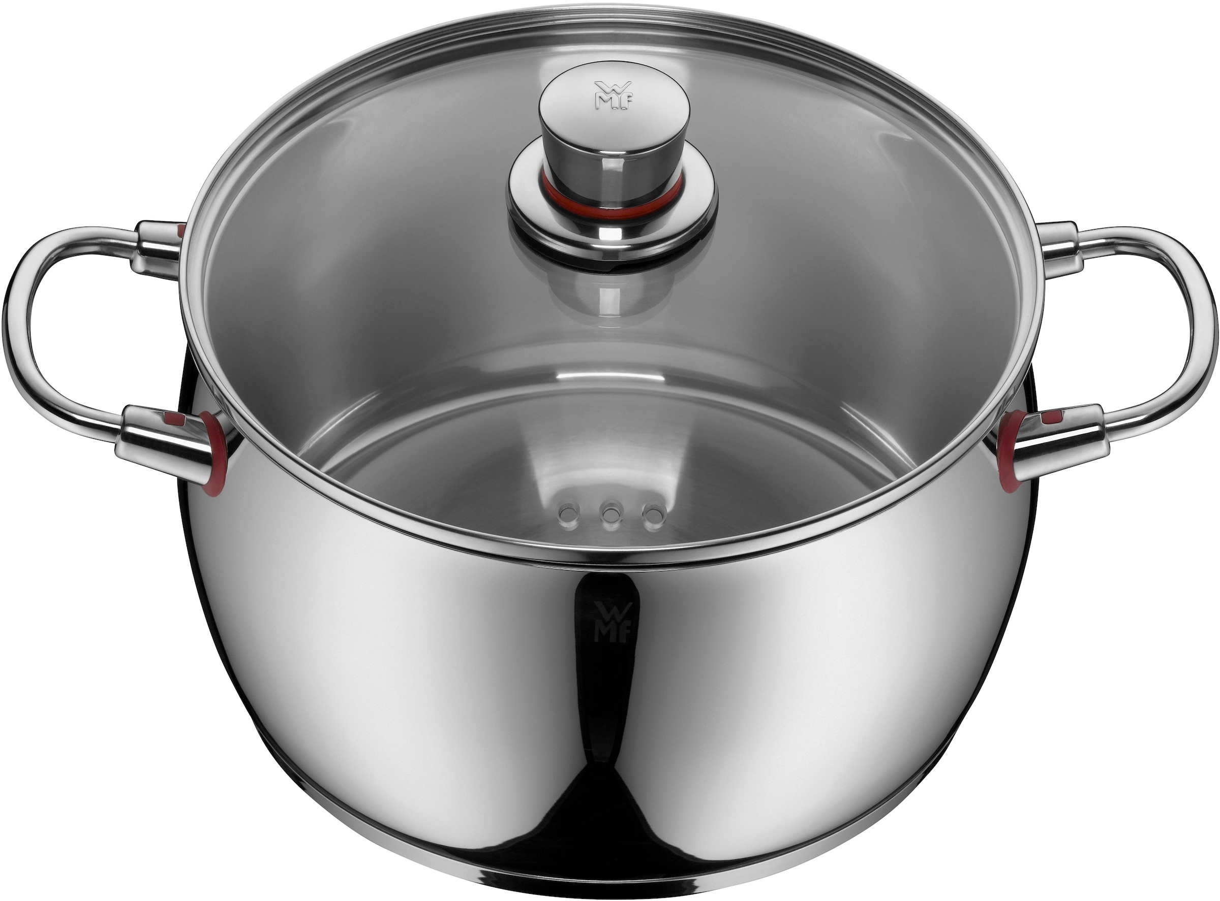 WMF Fleischtopf »Quality One«, Cromargan® Edelstahl Rostfrei 18/10, (2 tlg.), Cool+ Technologie für wärmereduzierte Griffe, breiter Schüttrand
