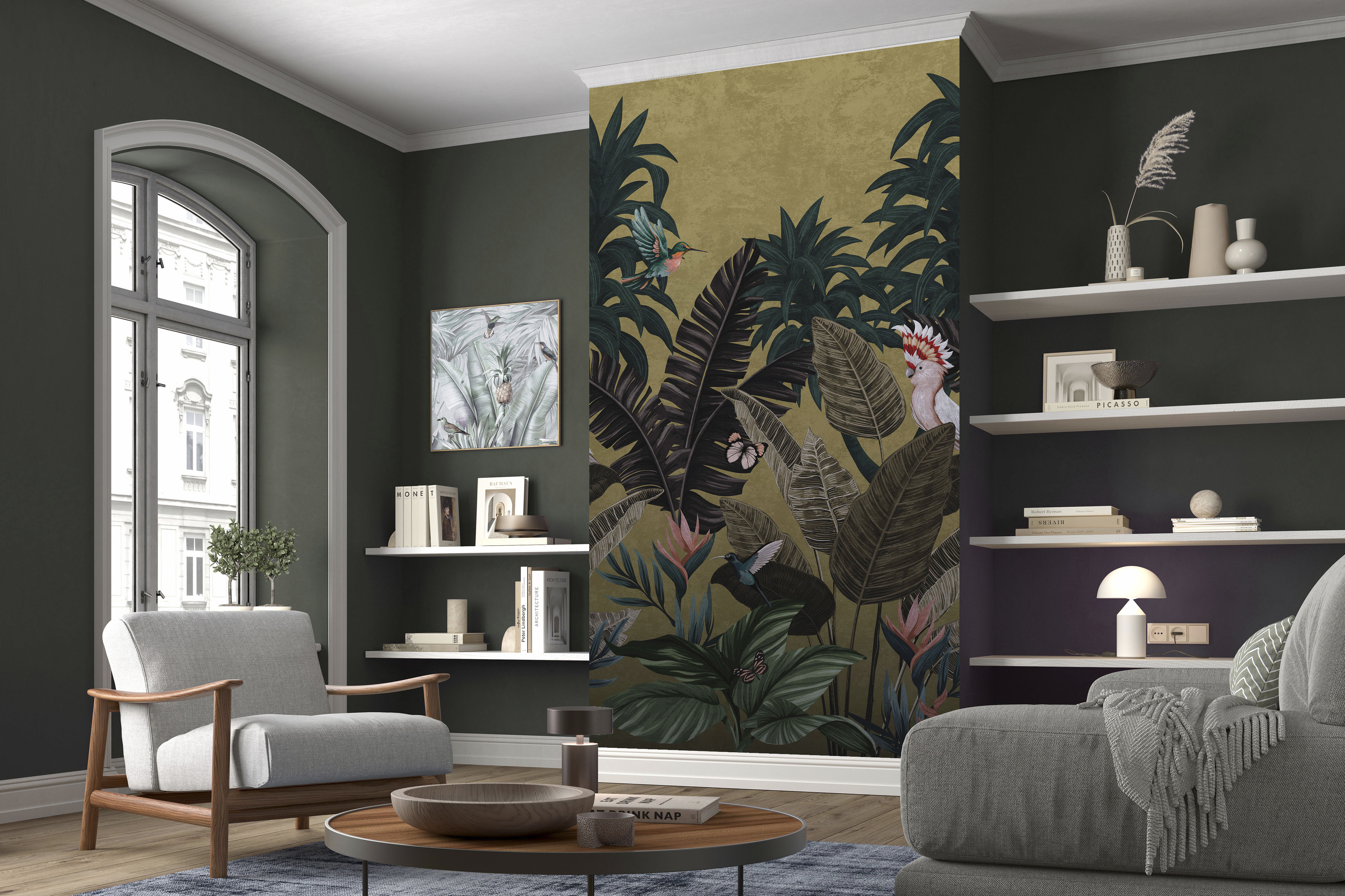 Fashion for walls "Tropical Twilight" floral glatt Phthalate frei