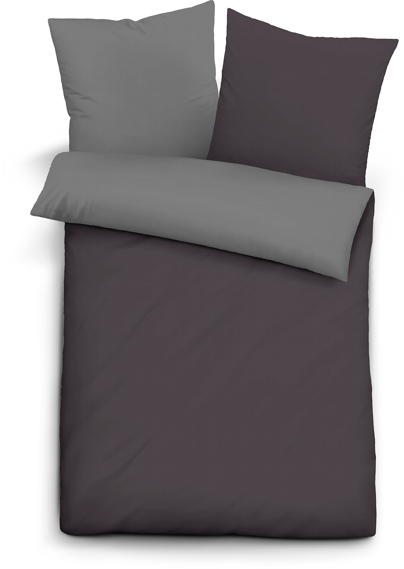 Bettwäsche BIBERNA, grau, Linon, 100% Baumwolle, Bettwäsche