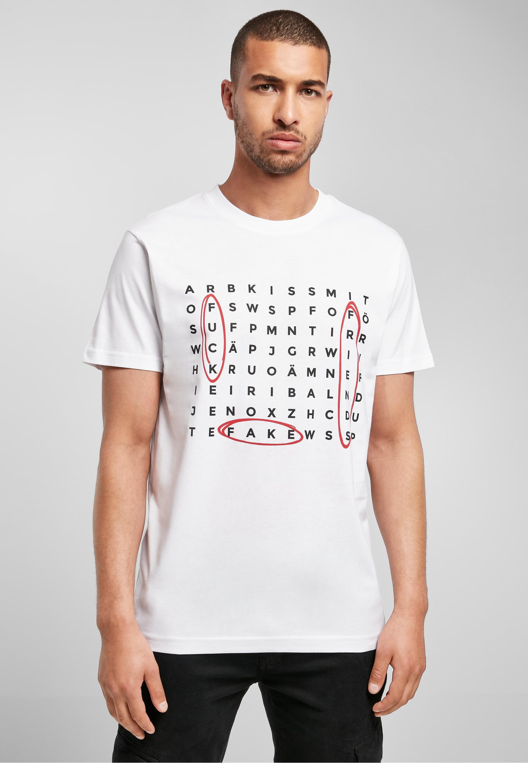 MisterTee T-Shirt »MisterTee Herren Crossword Tee«, (1 tlg.)