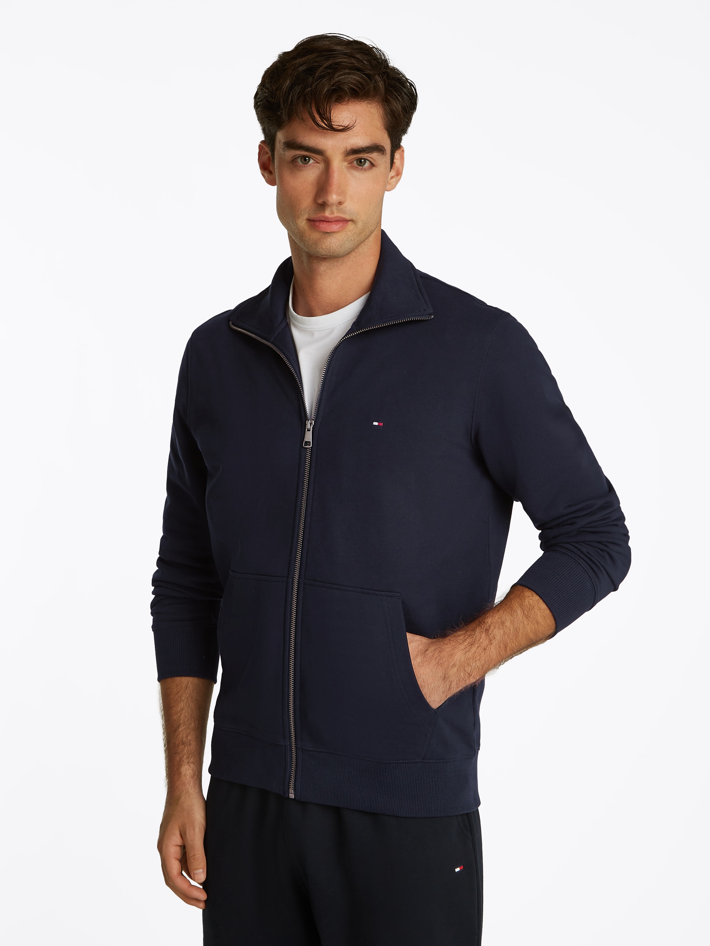 Tommy Hilfiger Sweatjacke "ESSENTIAL TERRY ZT STAND COLLAR" günstig online kaufen