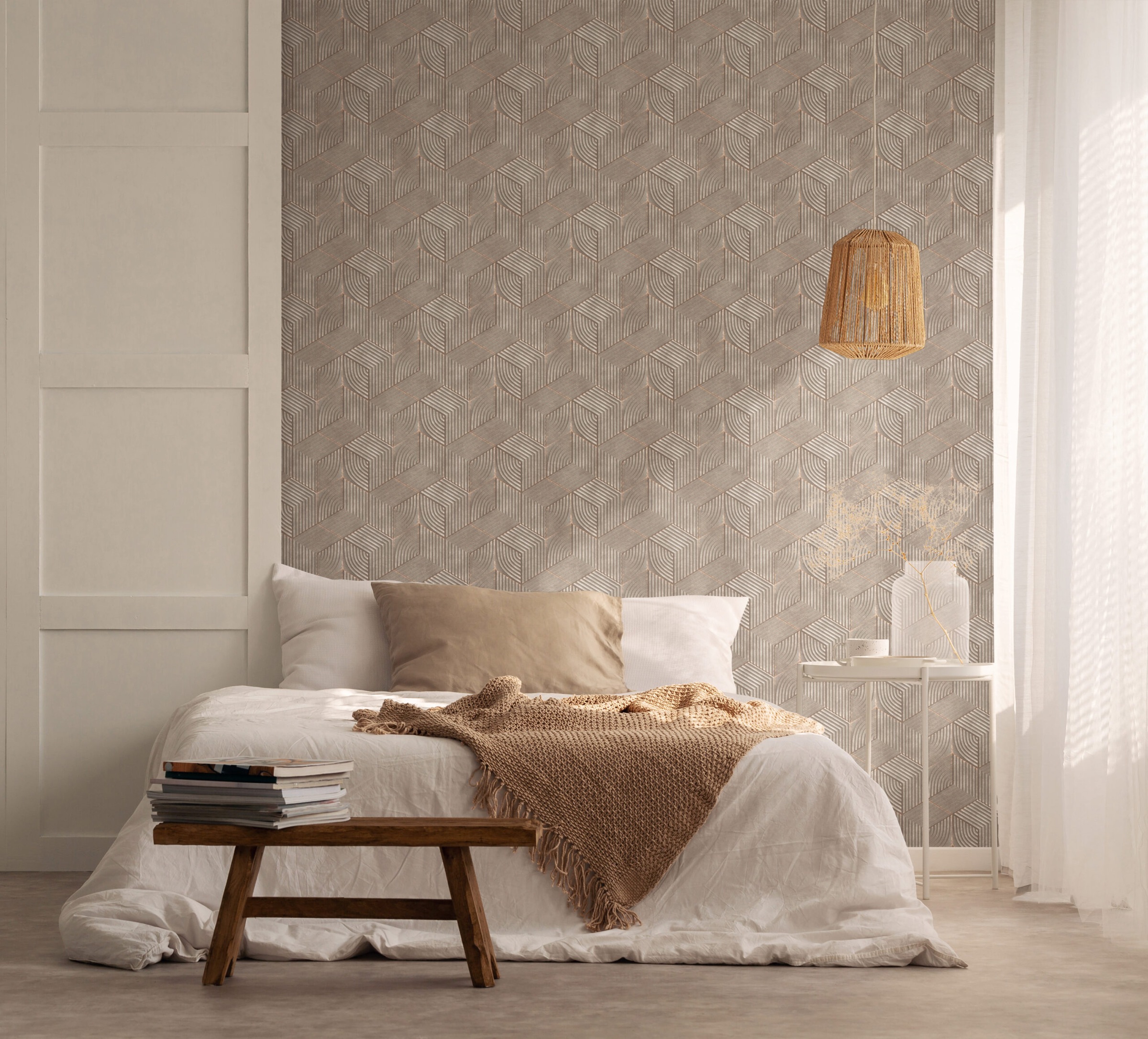Marburg Vliestapete "Dimensional Delight" 3D-Optik moderne Tapete für Wohnzimmer Schlafzimmer Küche