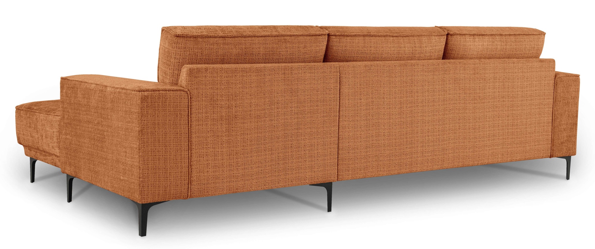 Places of Style Ecksofa »Polsterecke Oland, Struktur, Flachgewebe, Luxus-Microfaser, Boucle«, L-Form, 280 cm, Wellenunterfederung, Skandi-Design, Metallfüße