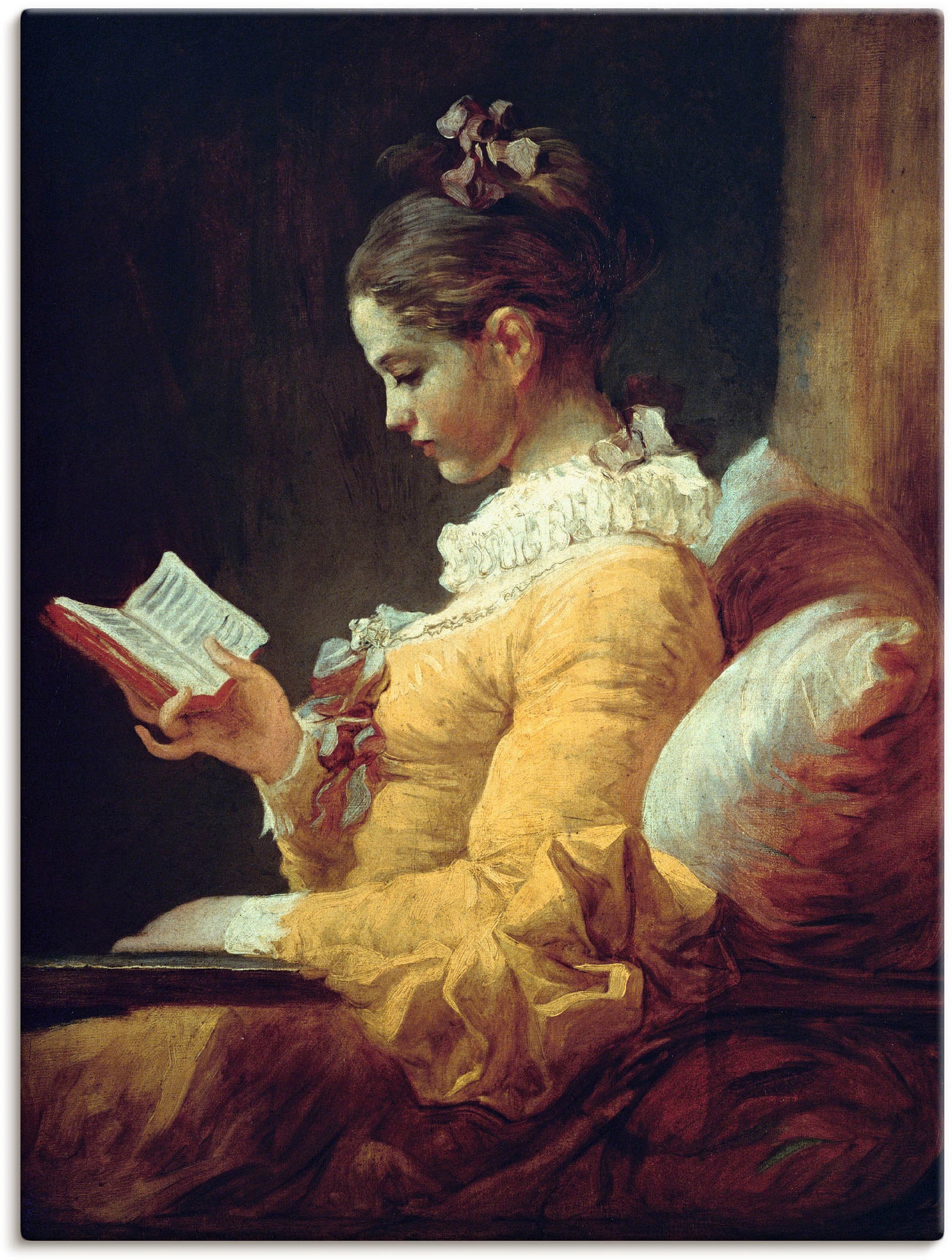 Artland Wandbild "Lesendes Mädchen. Um 1776" Frau 1 Stk. tlg. als Leinwandb günstig online kaufen
