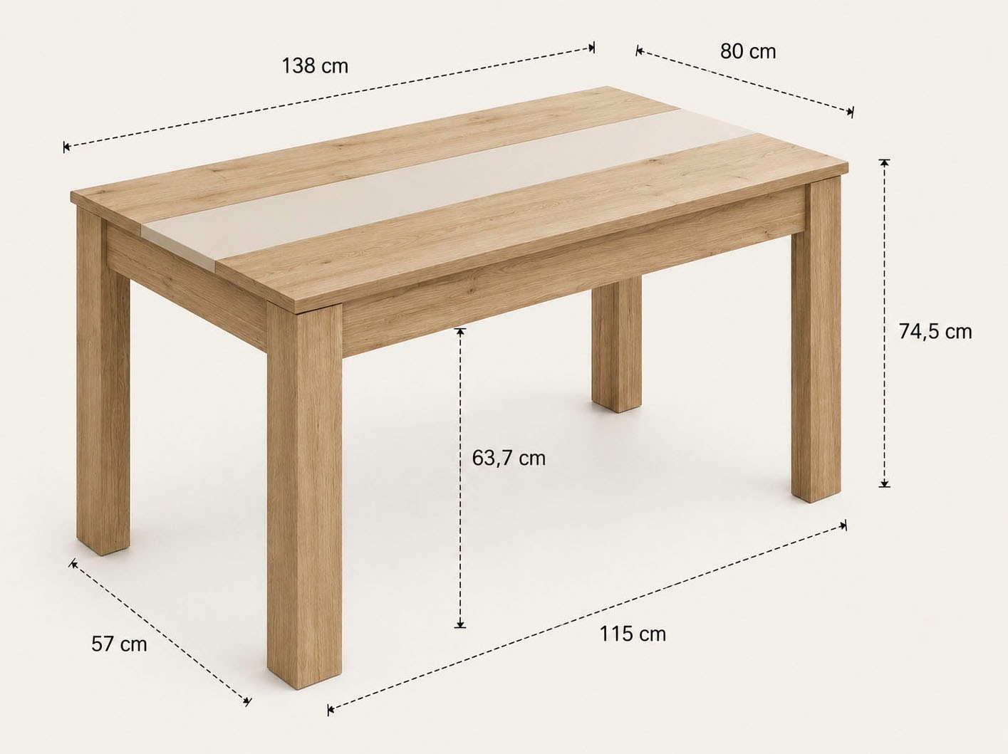 OTTO home Esstisch »Adana, 140cm« 1 Stk. tlg. 140cm, Küchentisch, Kaschmir und Eiche wahlweise kombinierbar