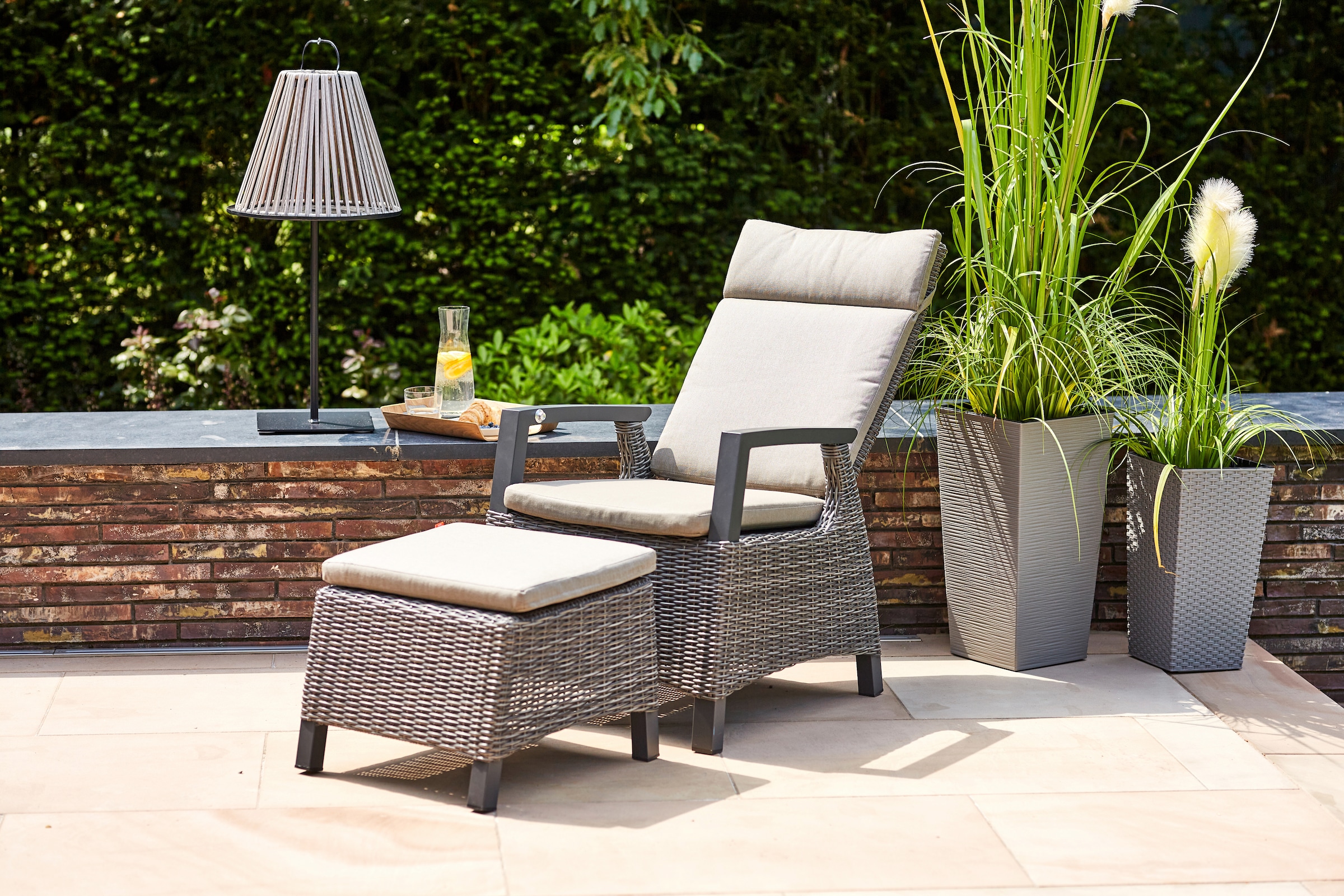 Balkonset SIENA GARDEN, grau, Aluminium, Sitzmöbel-Sets, "Corido"