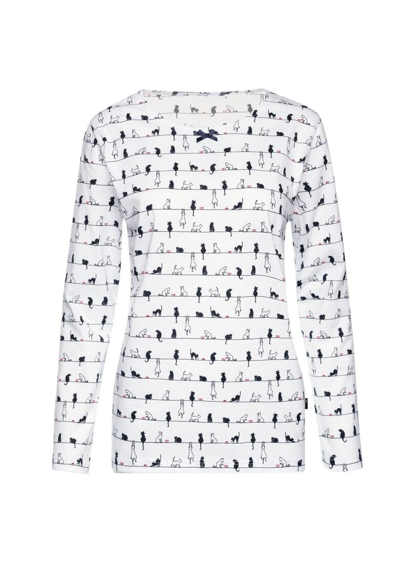 Trigema Schlafanzug »TRIGEMA Langarmshirt mit Katzenmotiv« 1 Stk. tlg.,