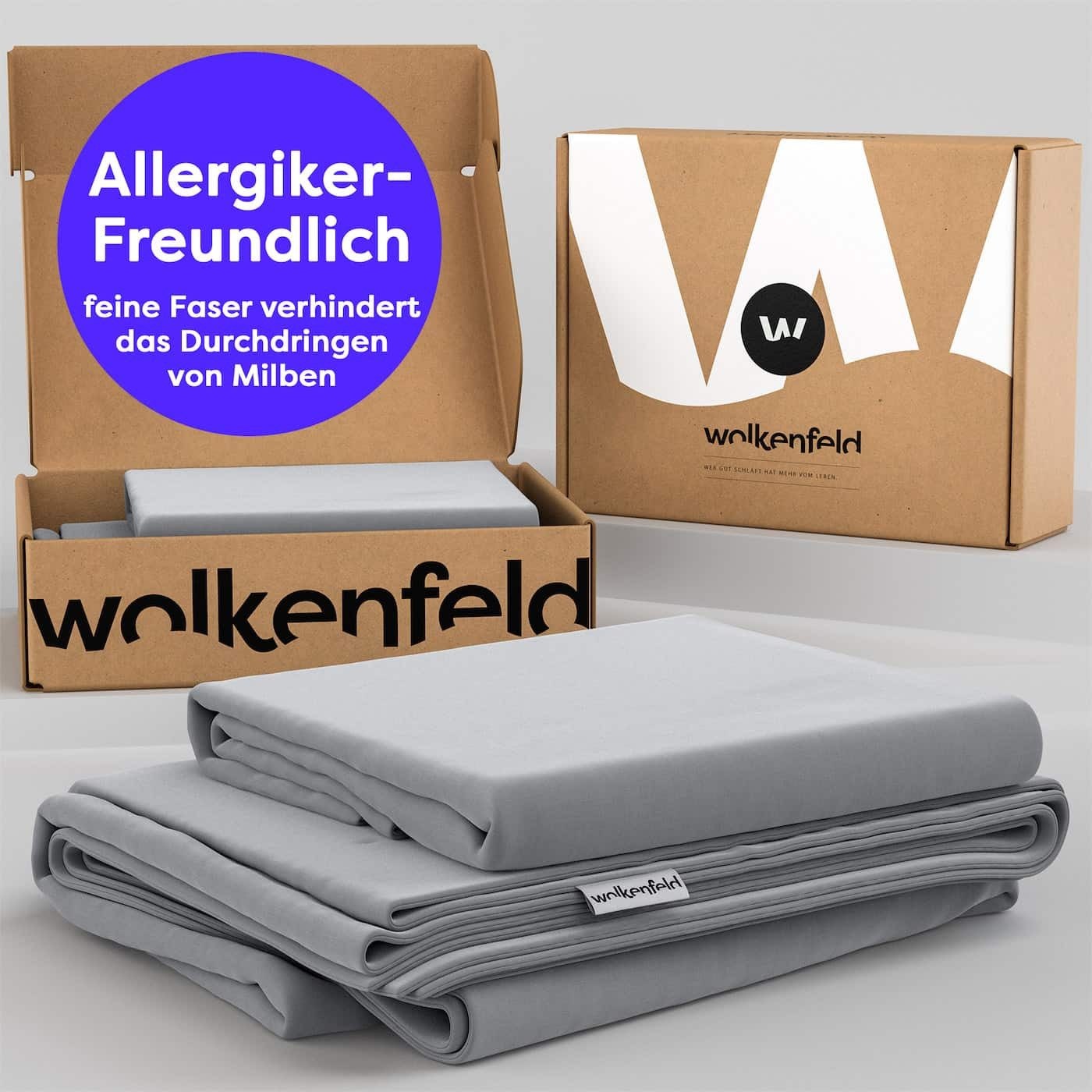 Wolkenfeld Bettwäsche »Allergiker Bettwäsche, unfassbar weich« 2 Stk. tlg. 135x200 cm, 155x220 & Übergrößen I inkl. Kissenbezüge 80x80 I Uni