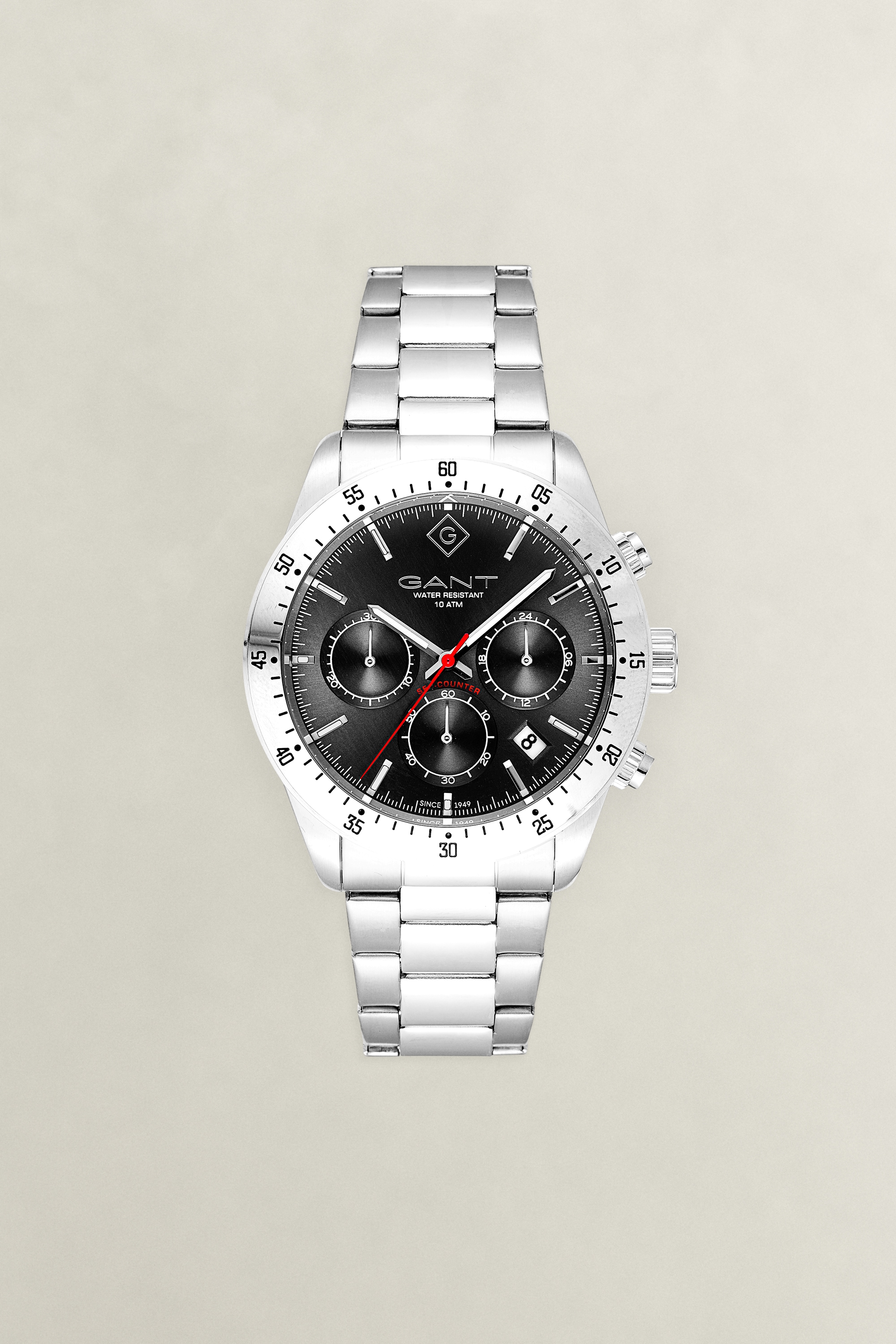 Gant Chronograph »Greenfield« Quarzuhr, Armbanduhr, Herrenuhr, Edelstahlarmband, analog, Tag